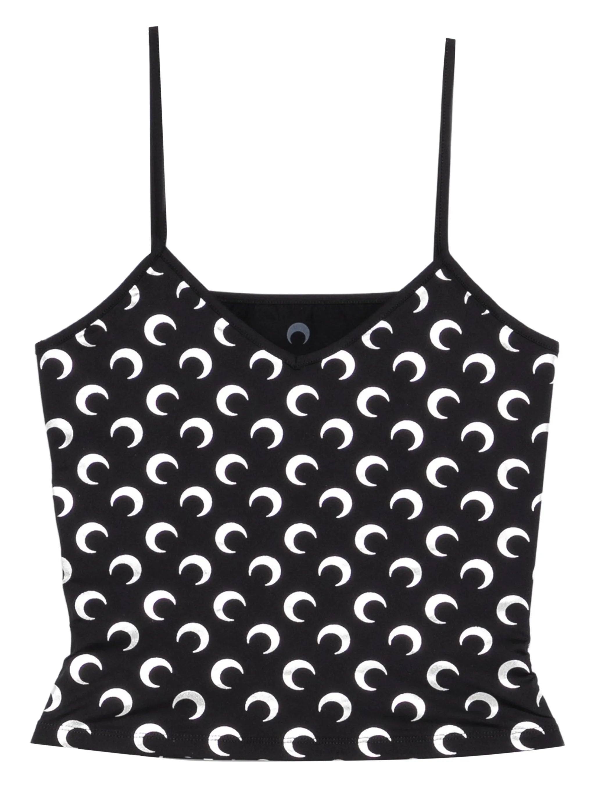moon foil printed jersey straps top