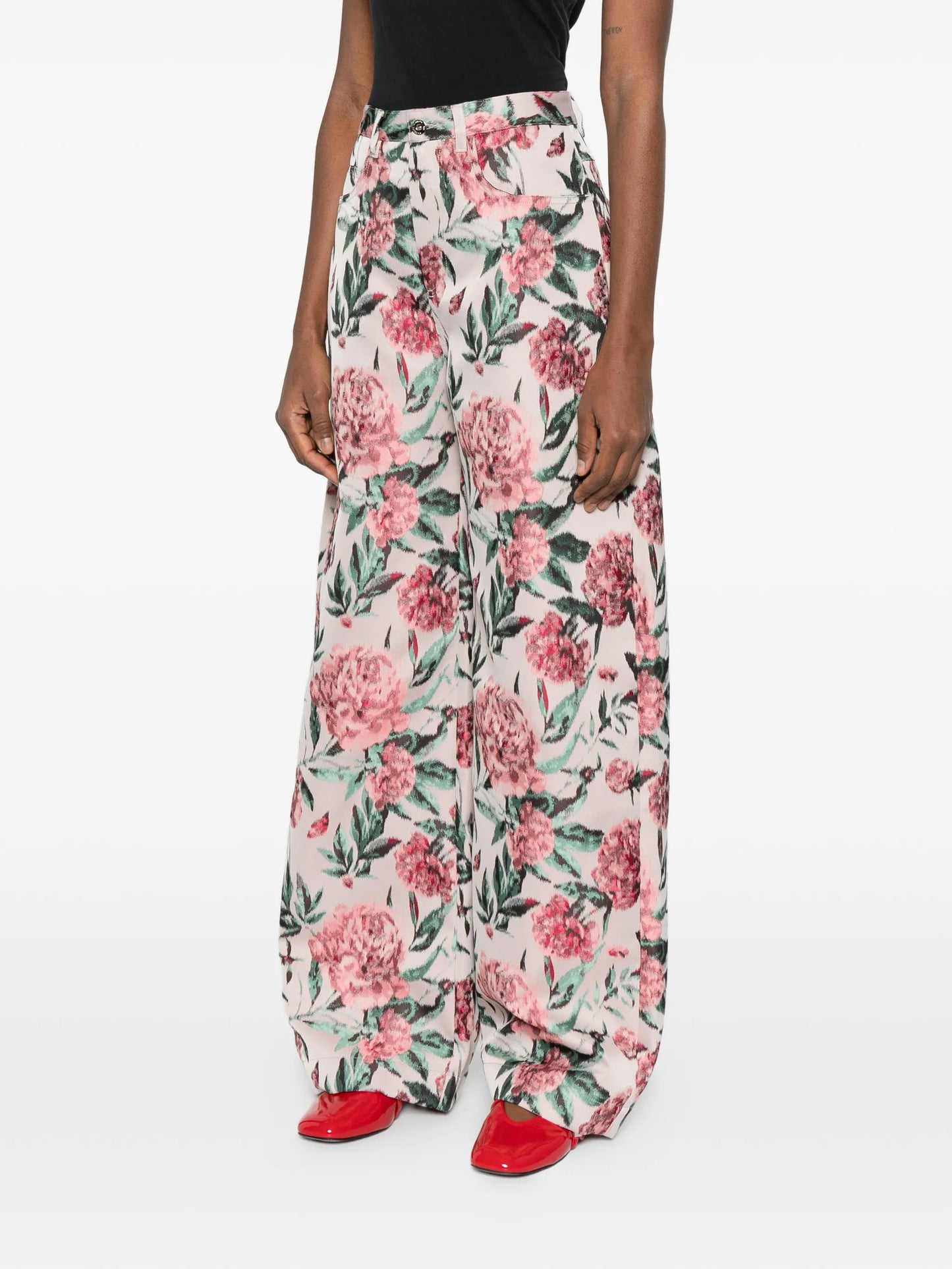 floral brocade trousers