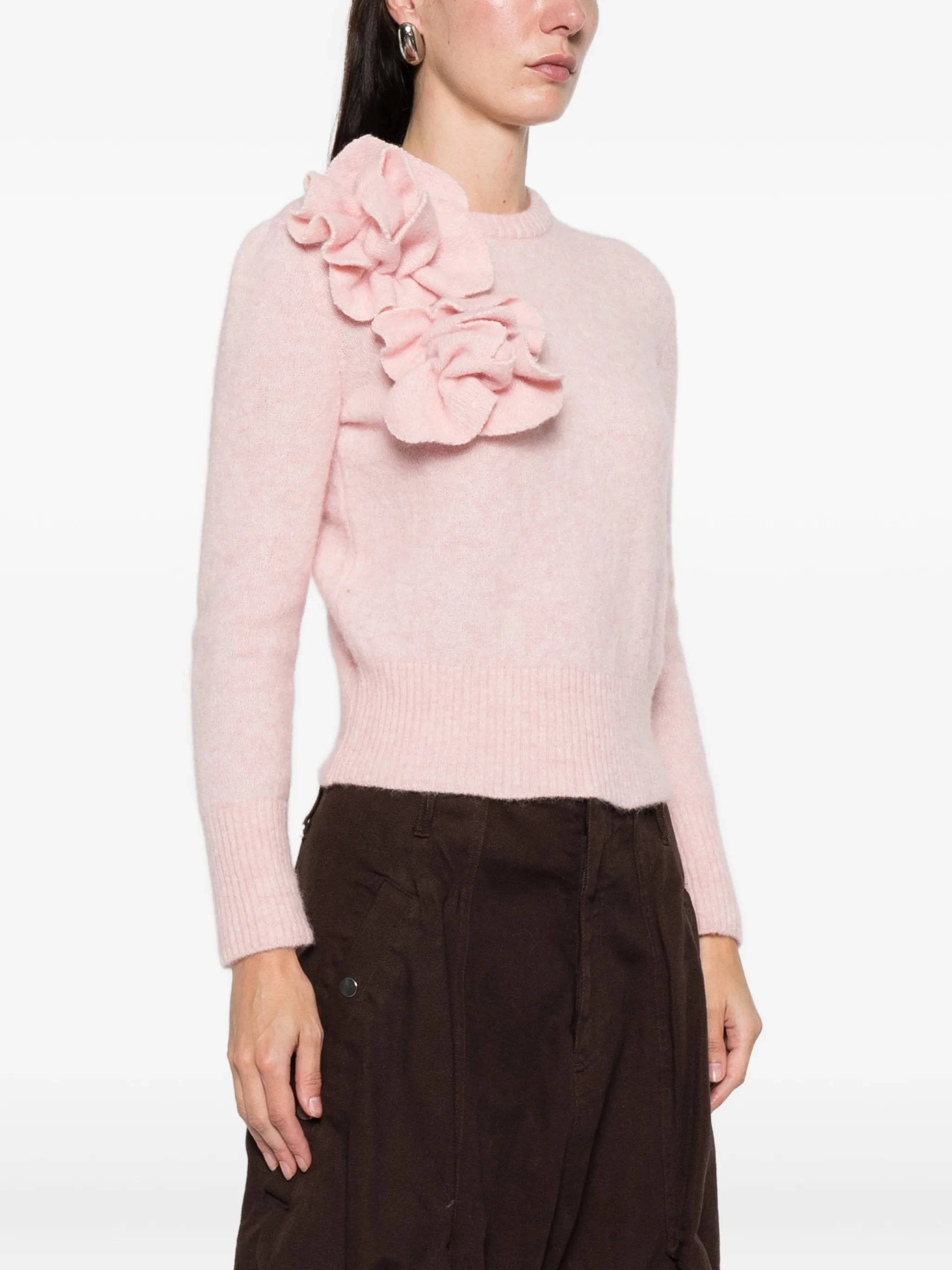 ruffled flower sweater