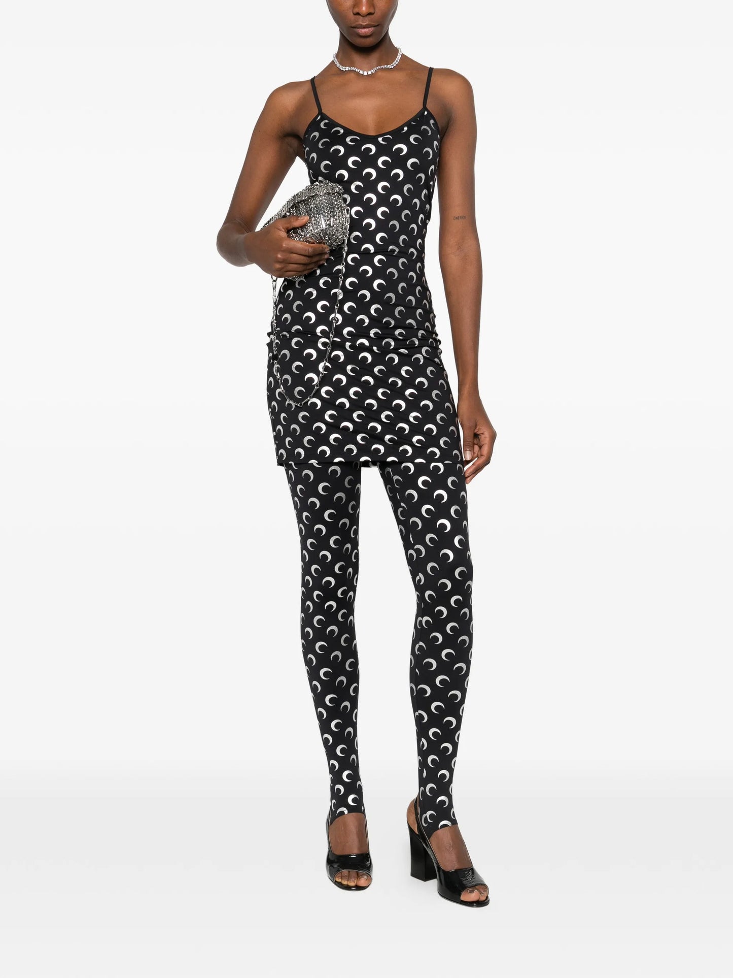 moon-print mini dress