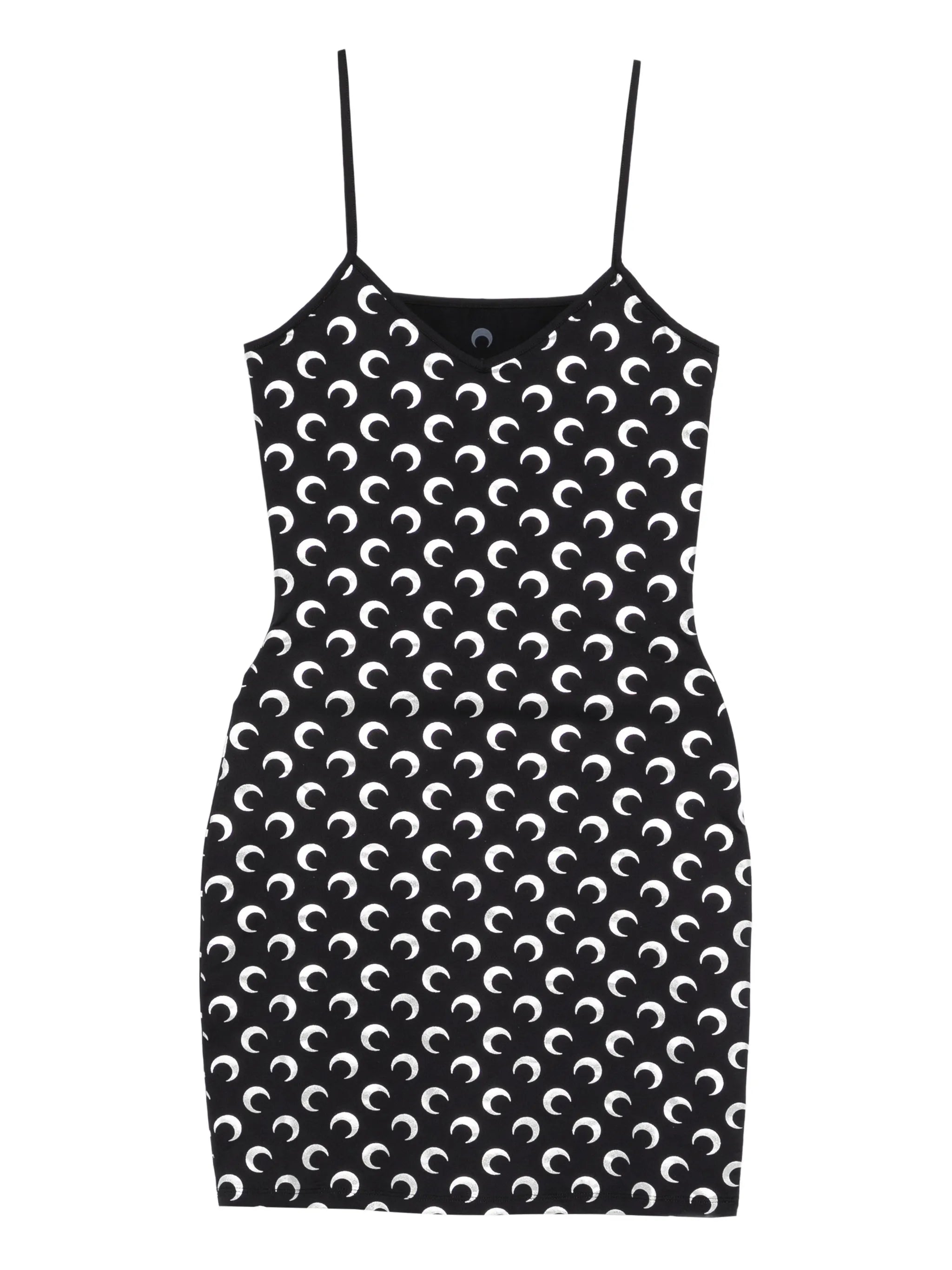 moon foil printed jersey straps mini dress