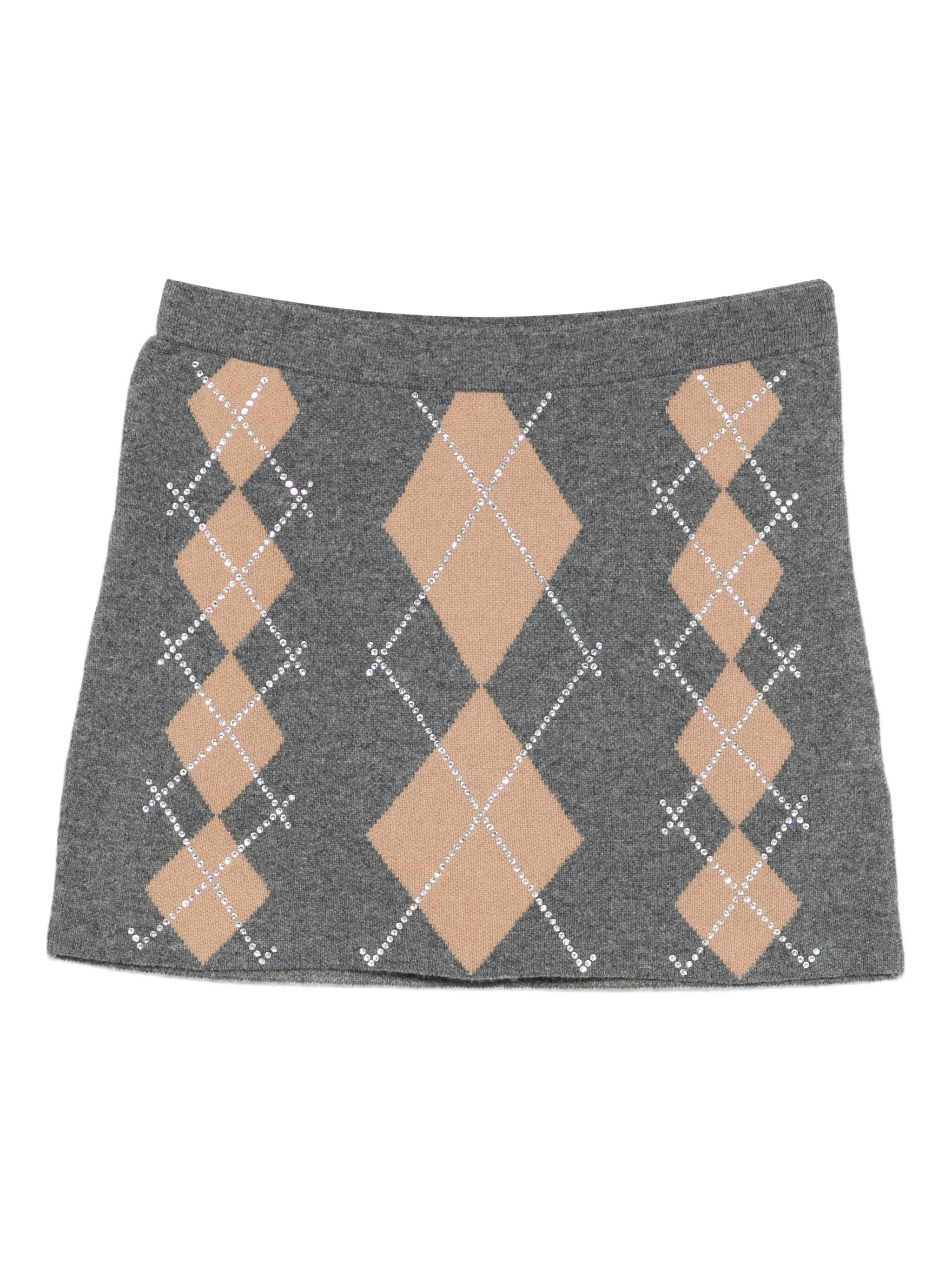 Cecilie argyle-pattern embellished mini skirt