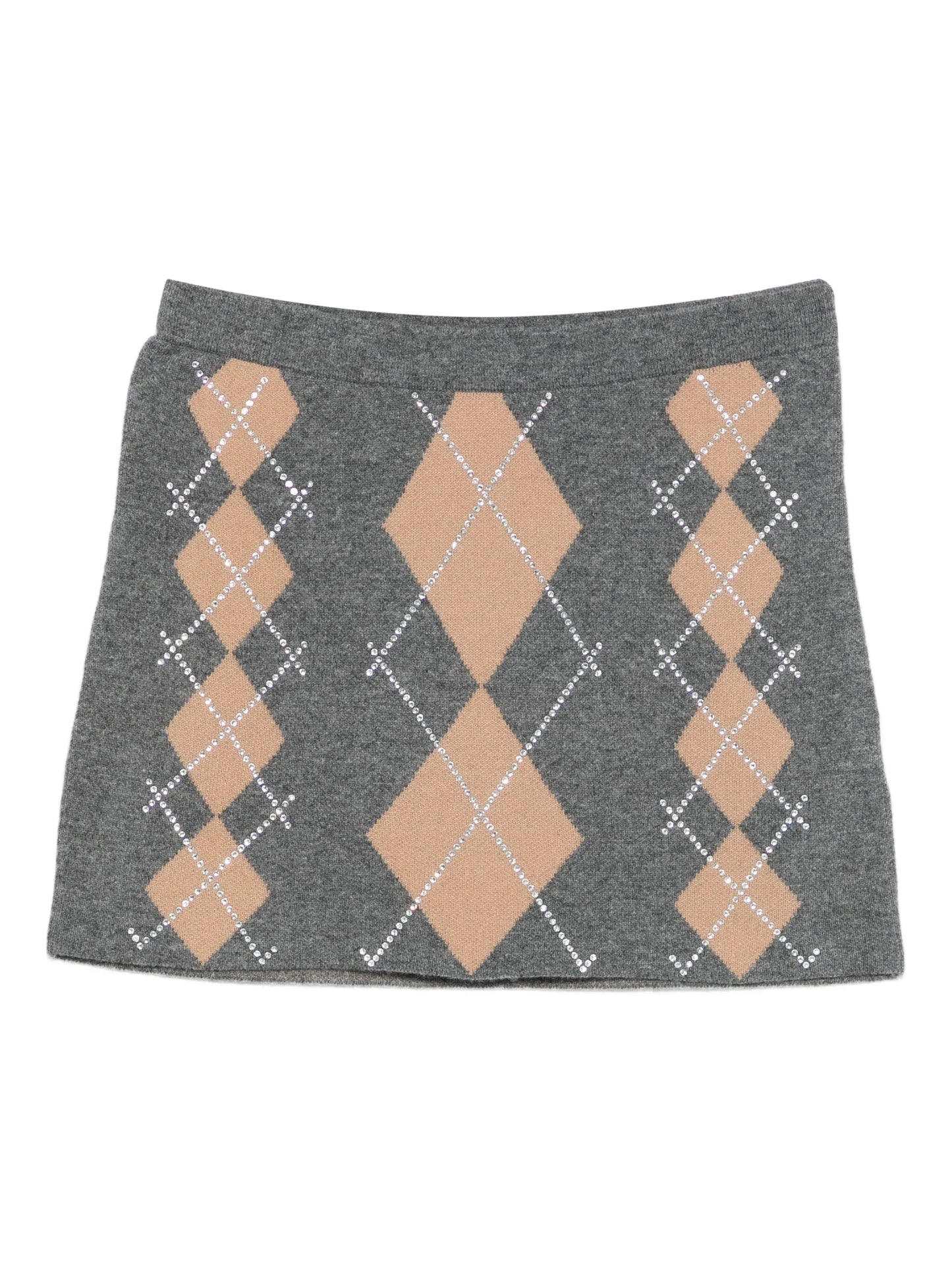 Cecilie argyle-pattern embellished mini skirt