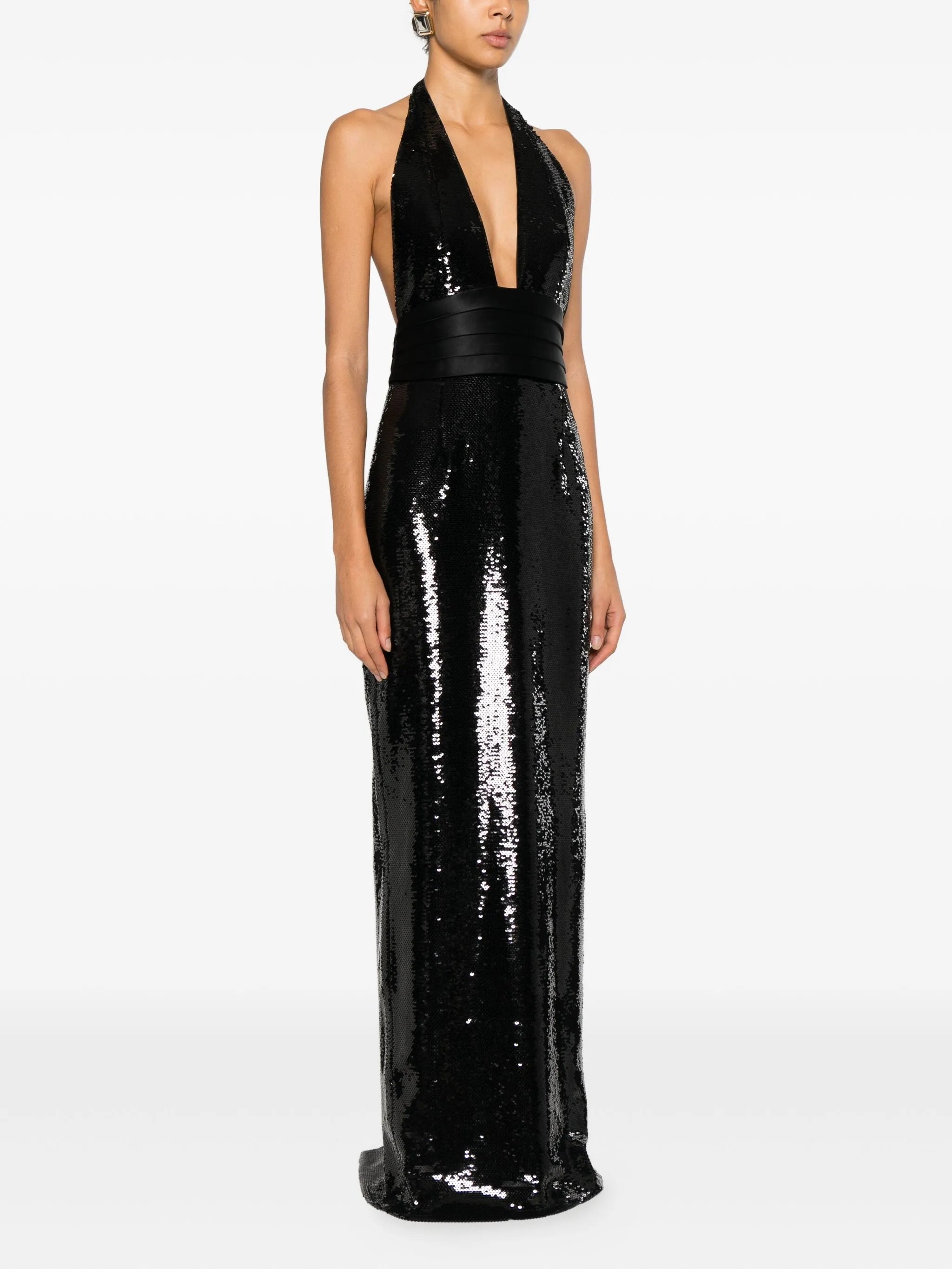 Kelsie sequin halterneck maxi dress