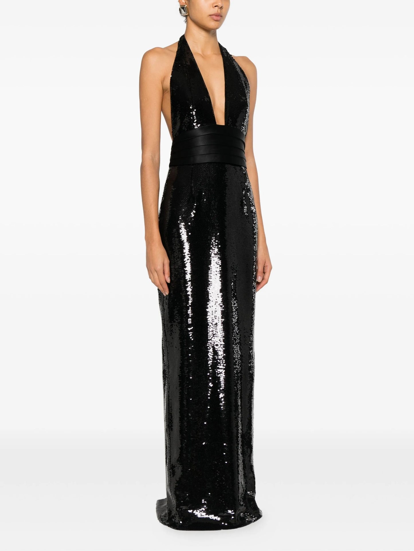 Kelsie sequin halterneck maxi dress