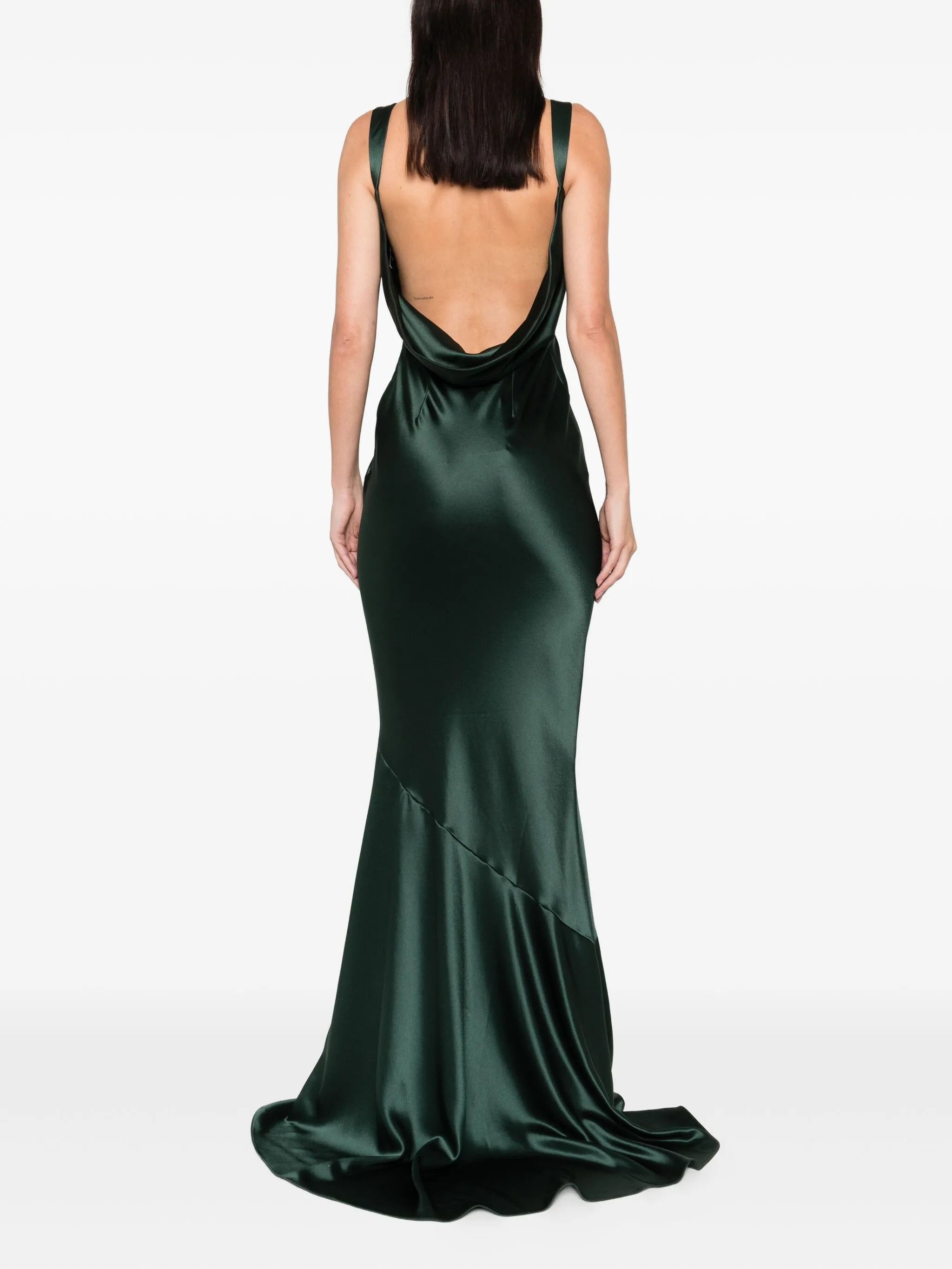 Vinicia cowl-neck ruffled maxi dress