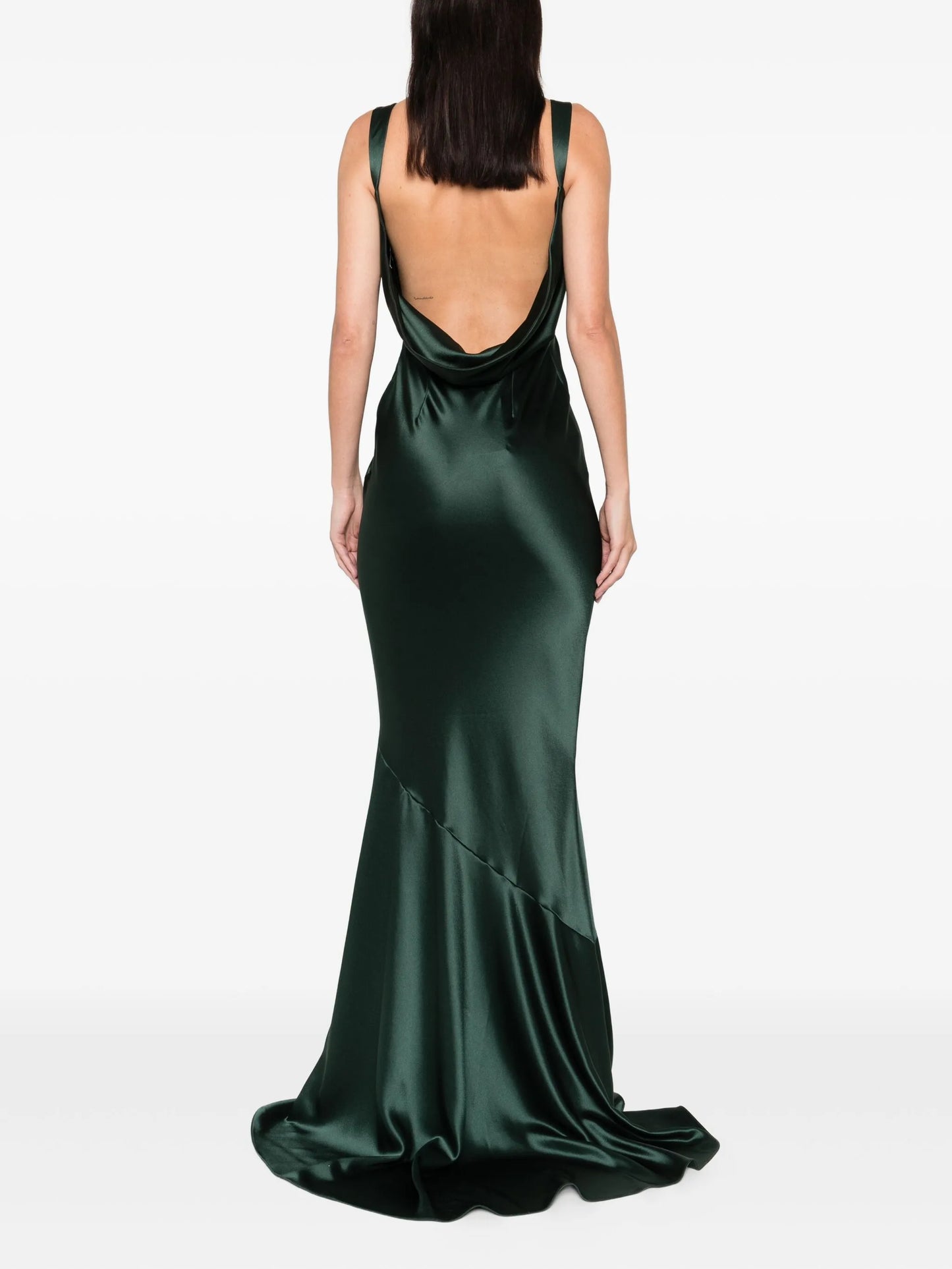 Vinicia cowl-neck ruffled maxi dress