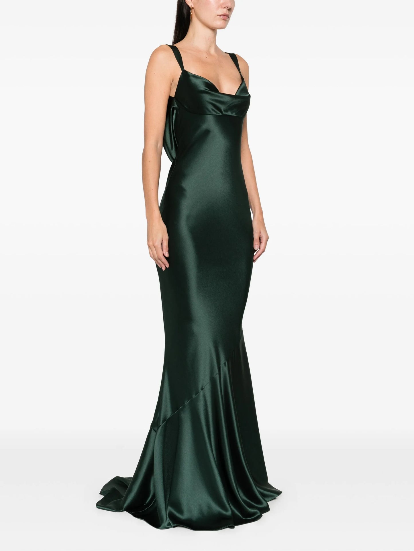 Vinicia cowl-neck ruffled maxi dress