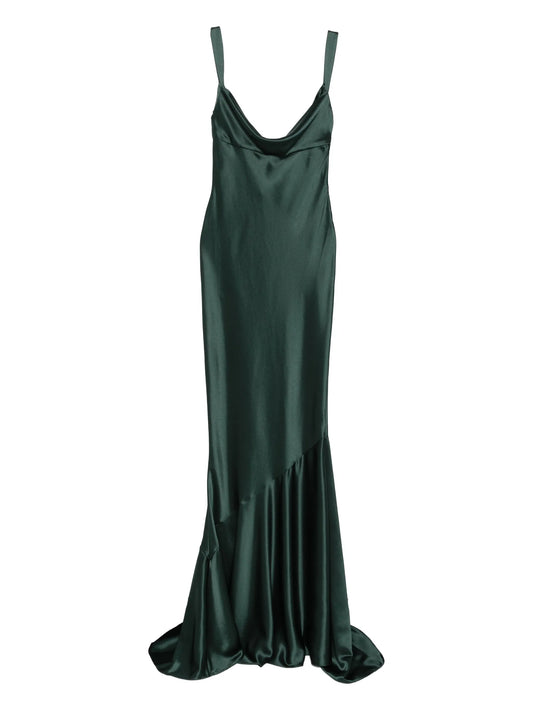 Vinicia cowl-neck ruffled maxi dress