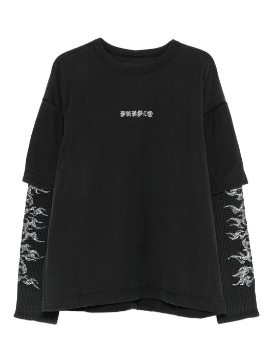 textured cotton T-shirt