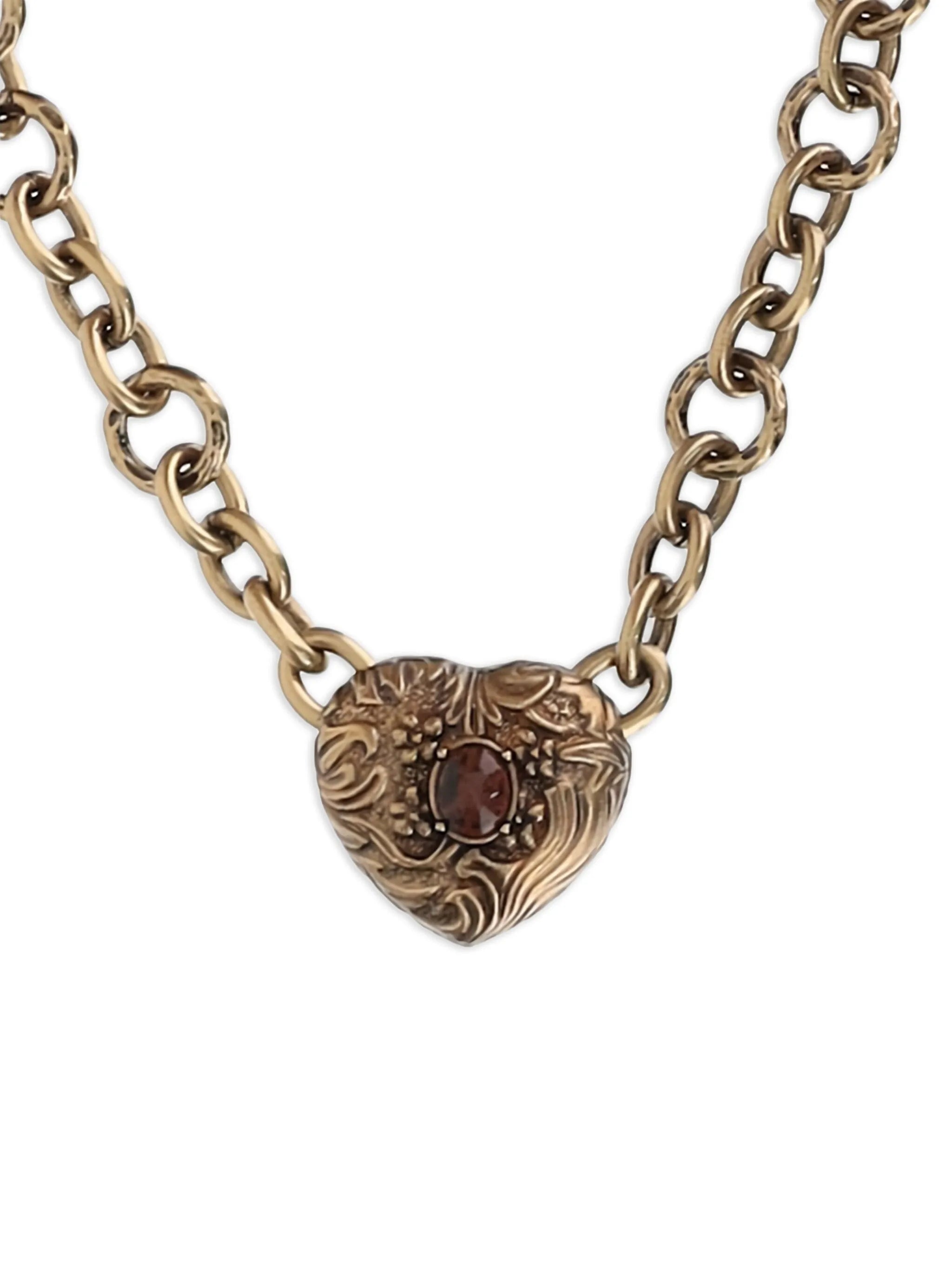 heart-charm chain necklace