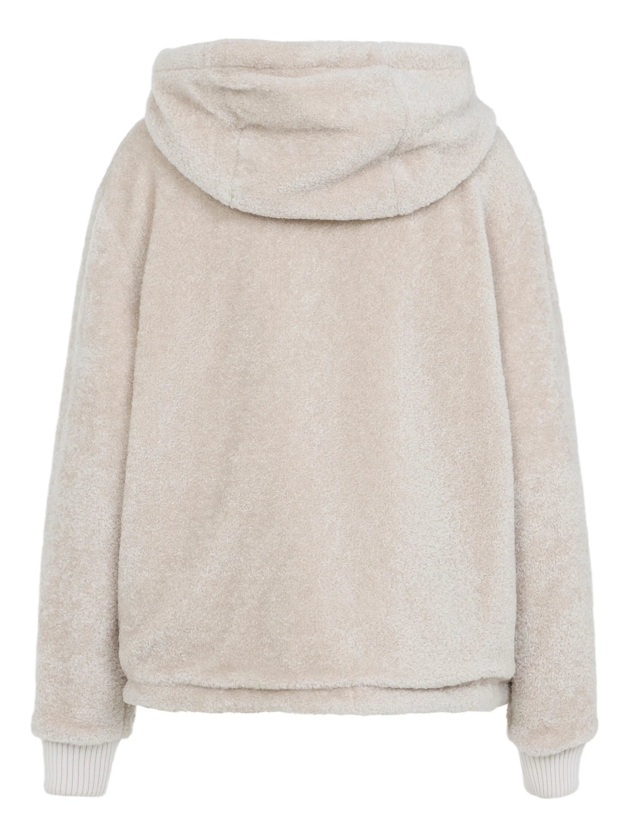 zip-up fleece hooded jacket