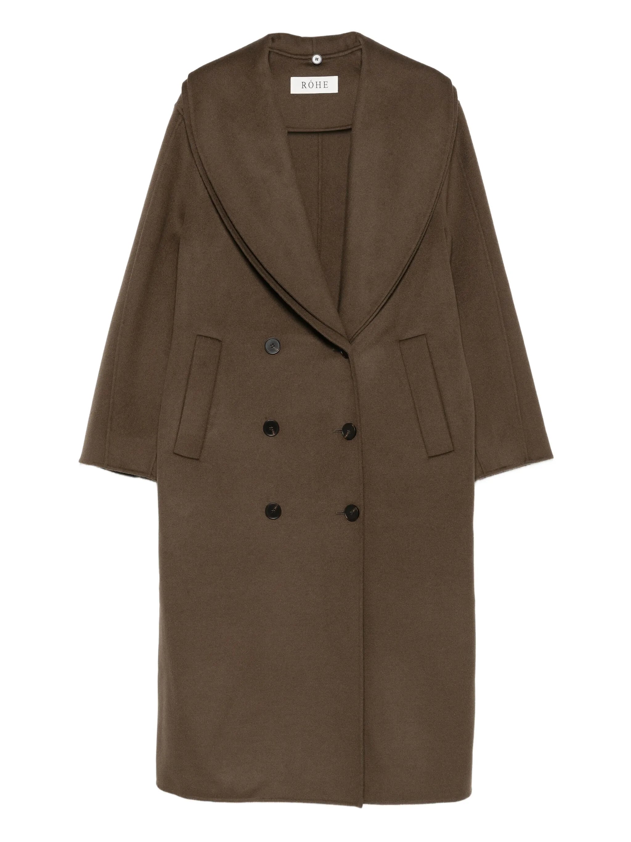 double-breasted shawl-collar coat