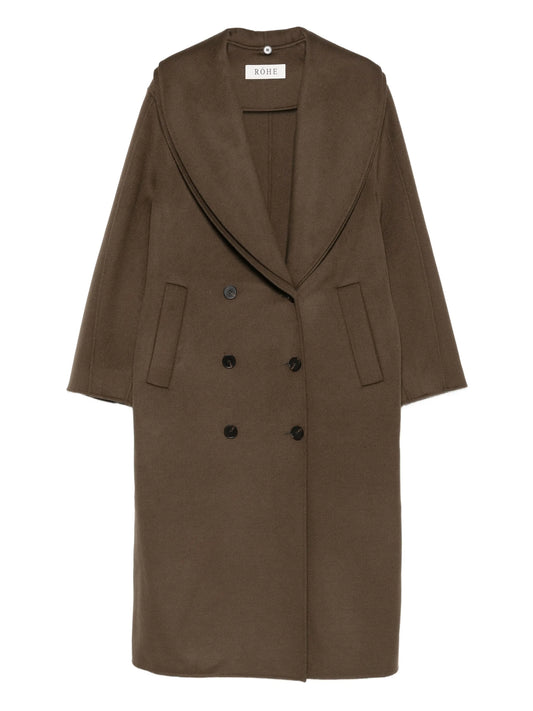 double-breasted shawl-collar coat