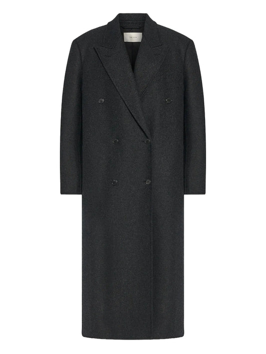 double-breasted felted coat