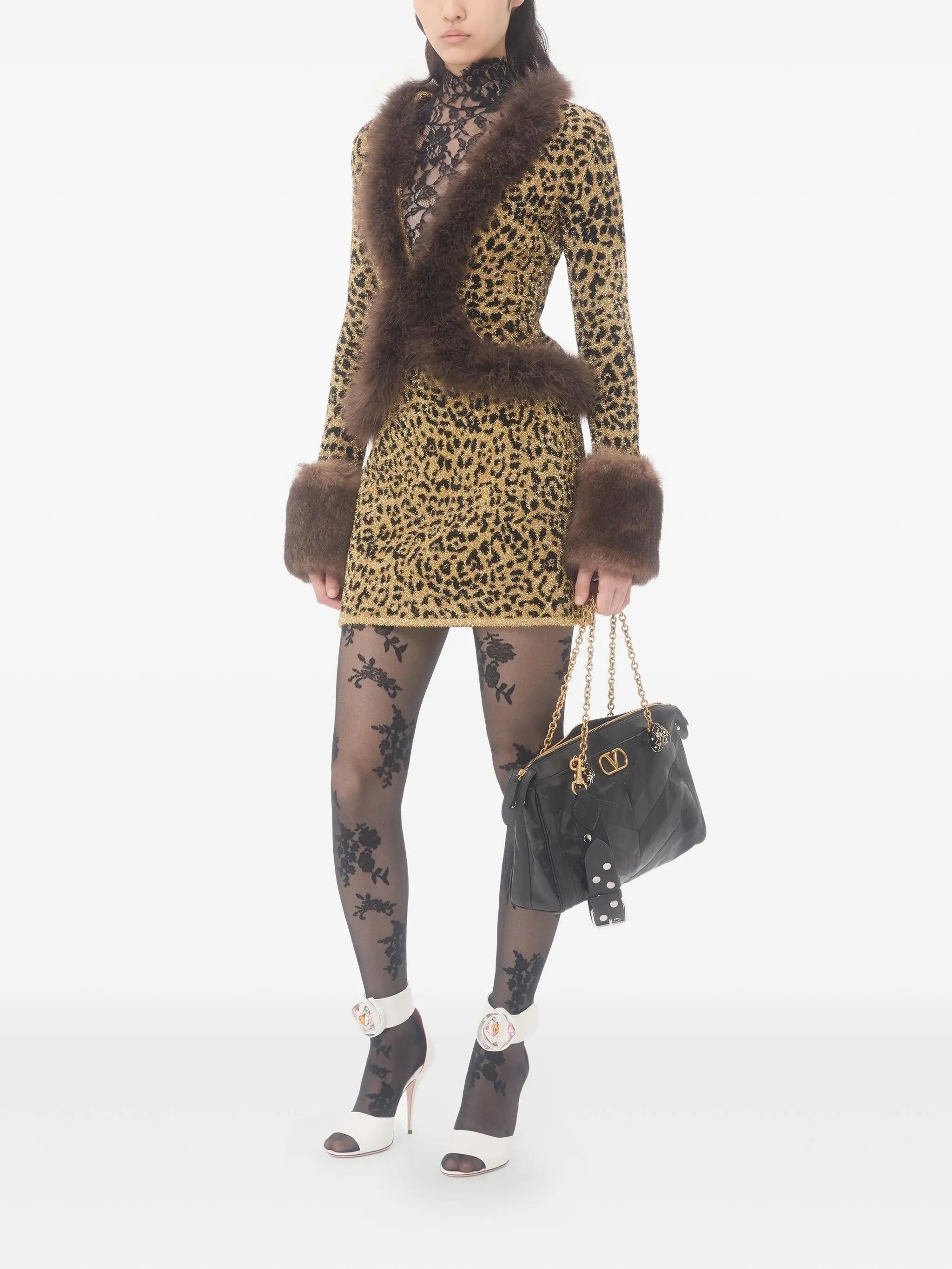 high-neck lace bodysuit