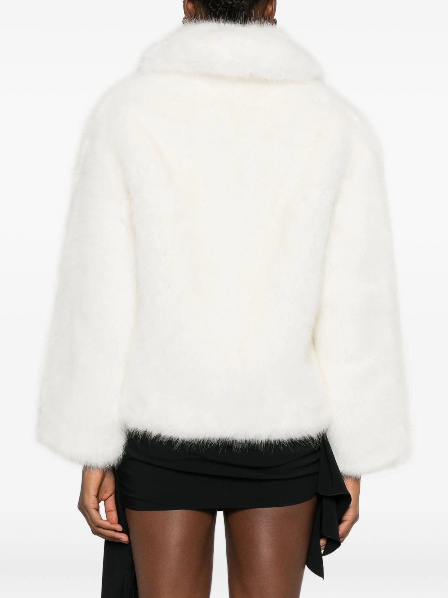 zip-up faux-fur jacket