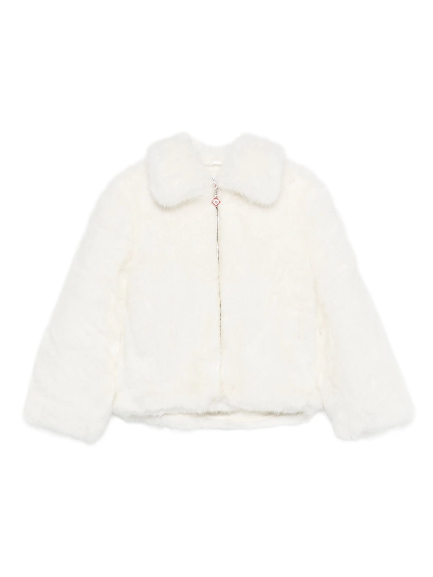 zip-up faux-fur jacket