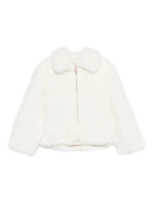 zip-up faux-fur jacket