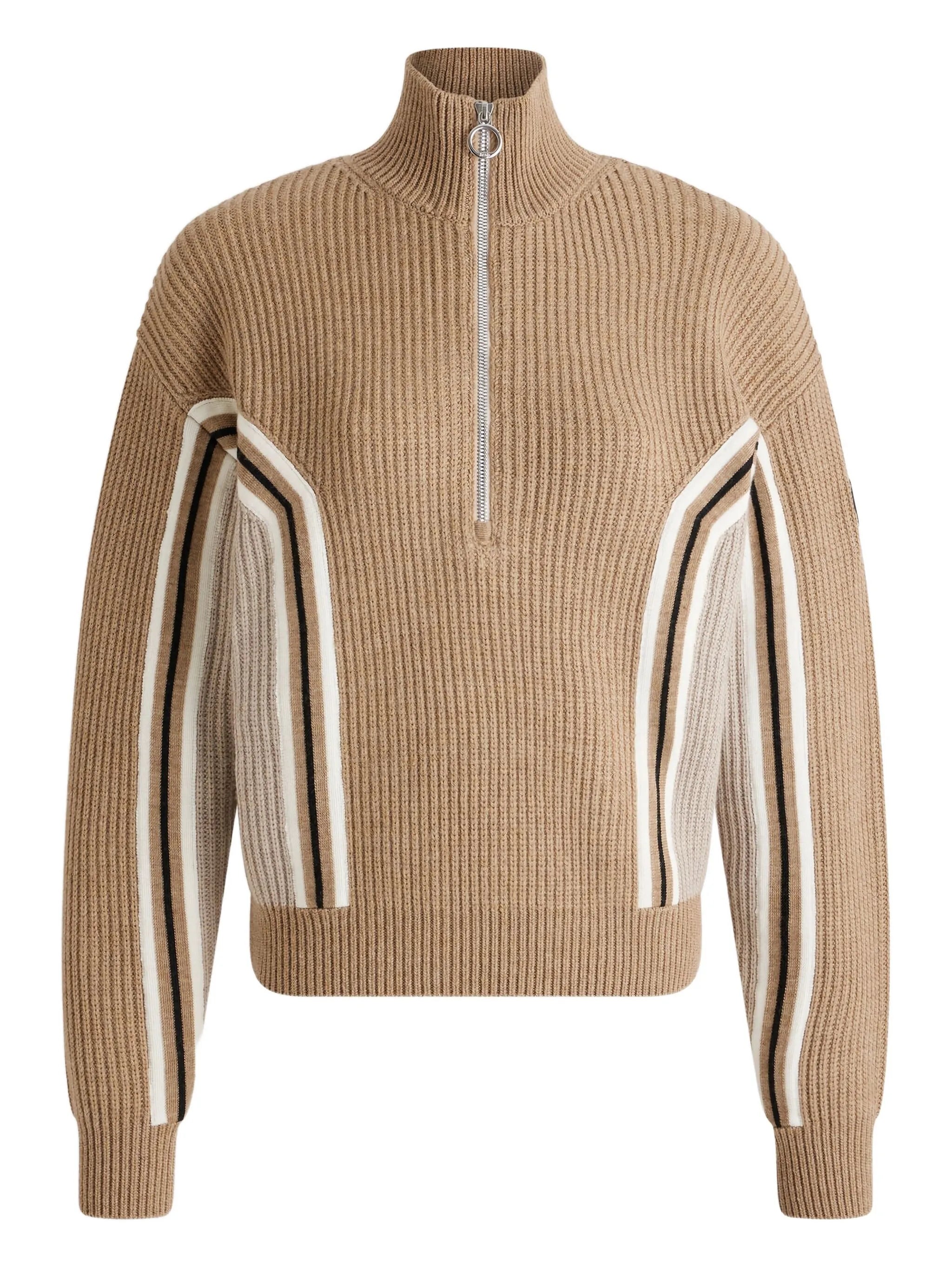 ribbed-knit half-zip sweater