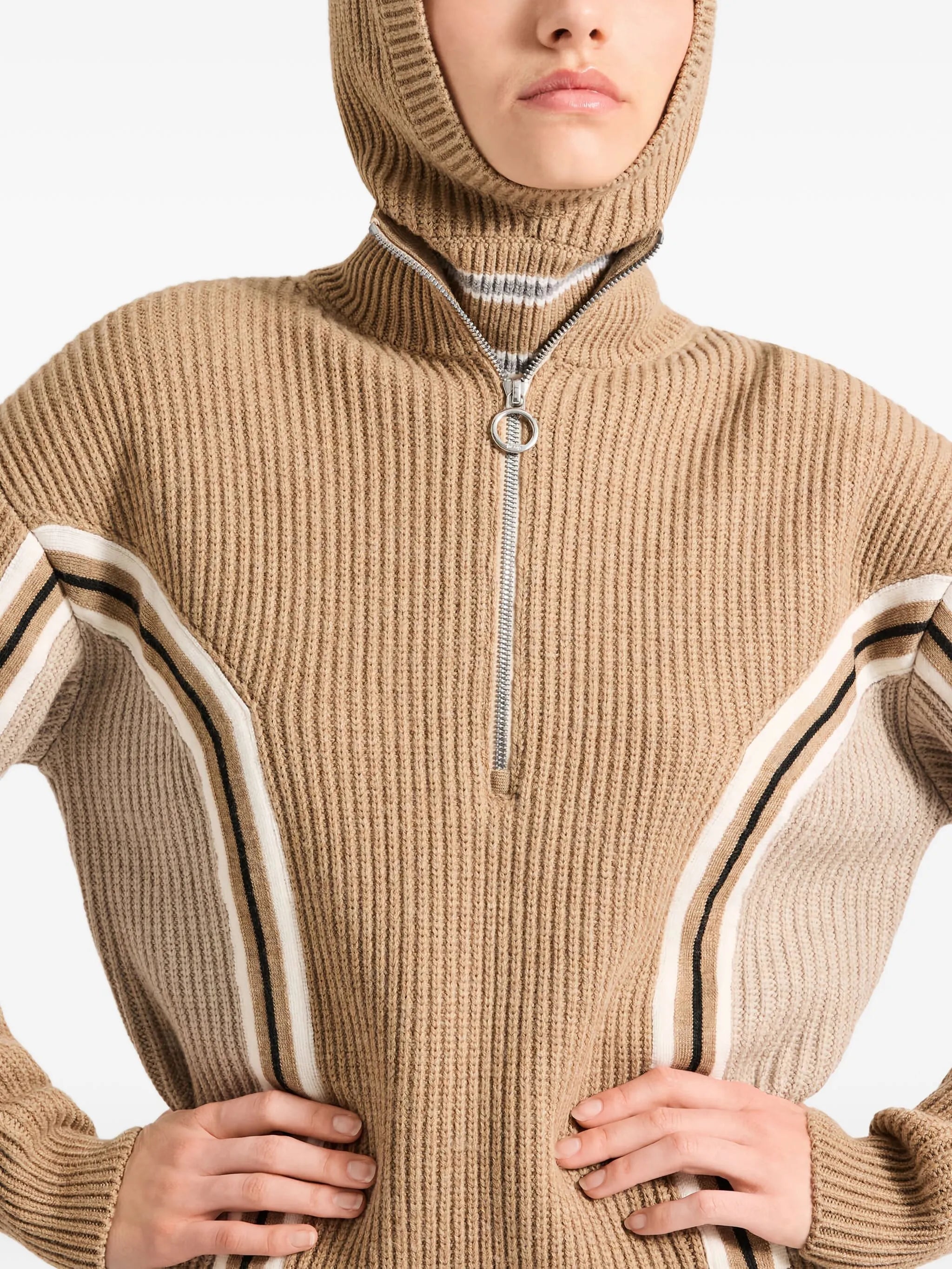 Mirala ribbed half-zip sweater