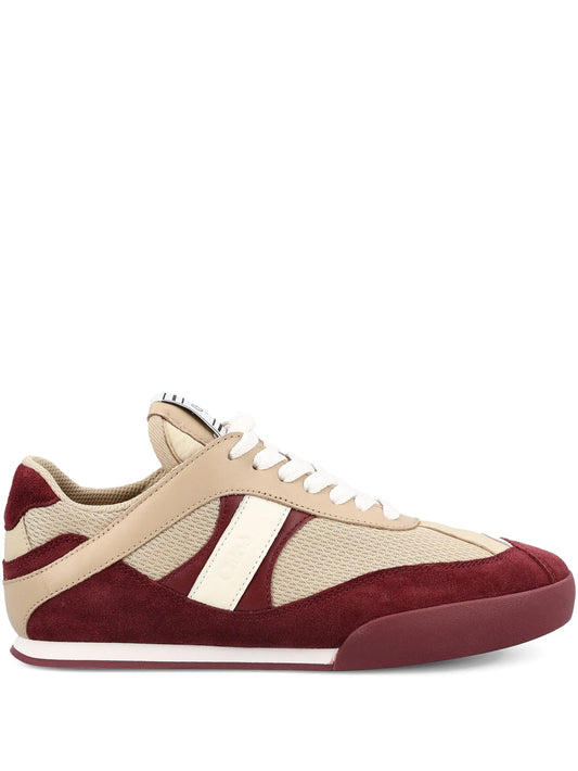 Kick suede-panel mesh sneakers