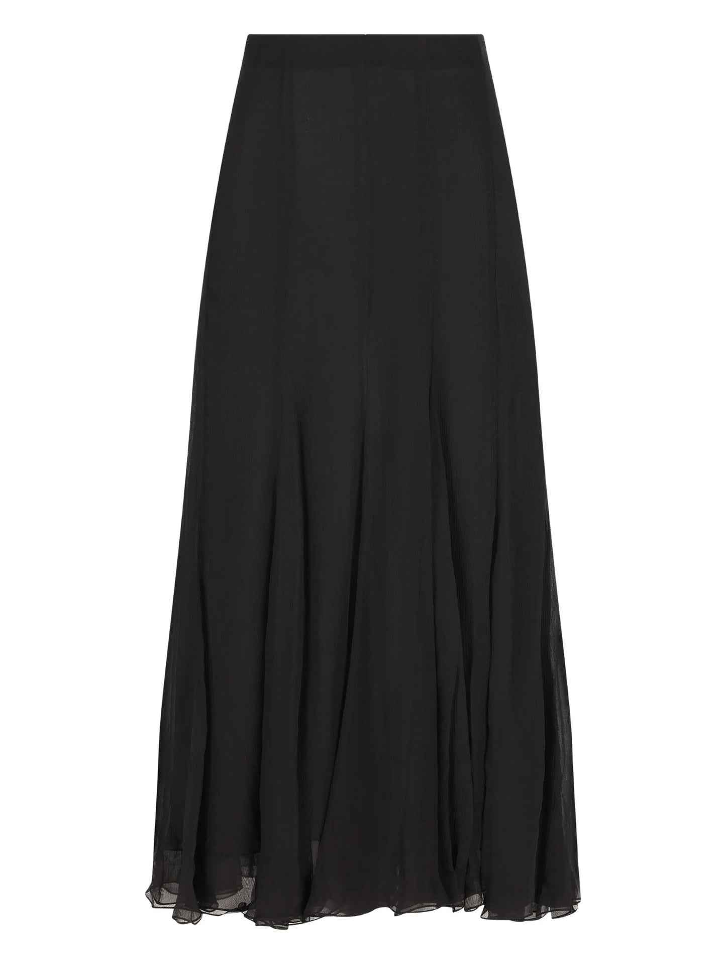 ruffled flared maxi skirt