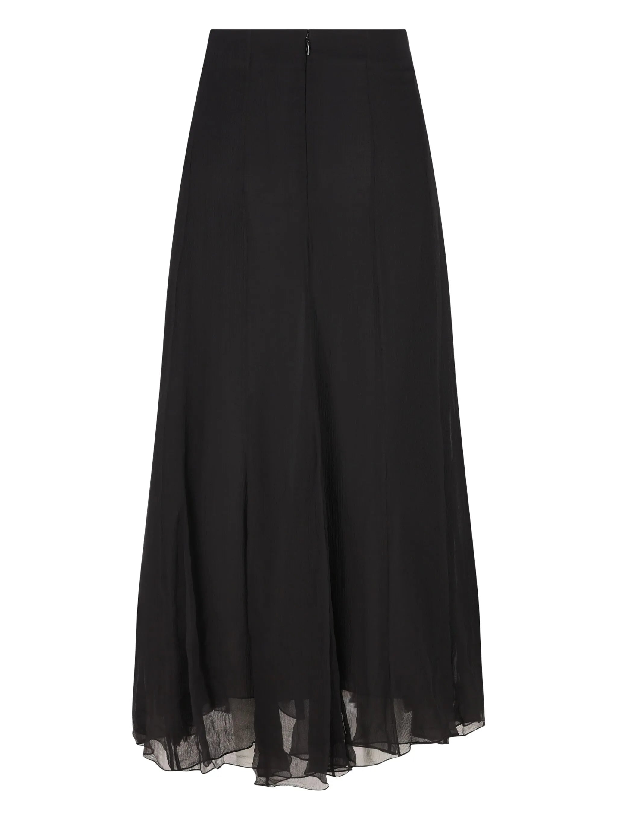 ruffled flared maxi skirt