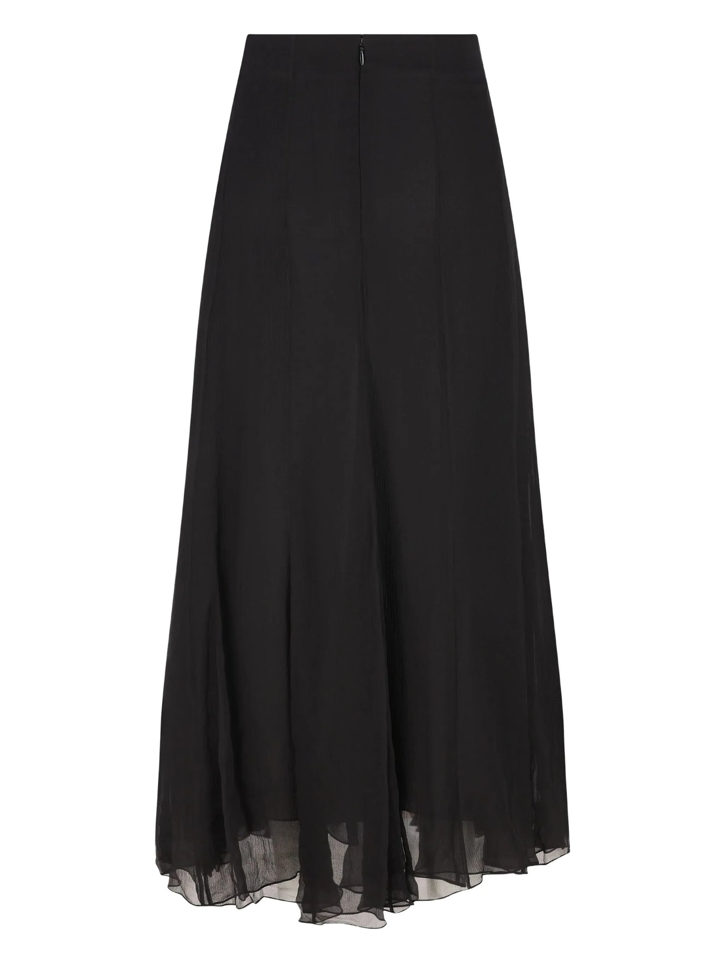 ruffled flared maxi skirt