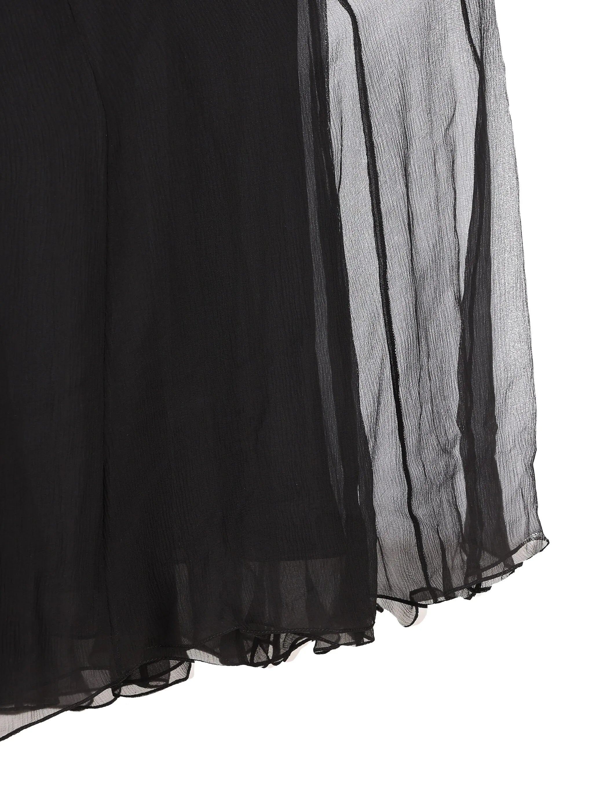 ruffled flared maxi skirt