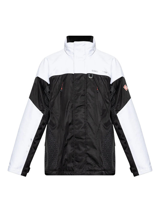 ripstop panelled zip-up ski jacket