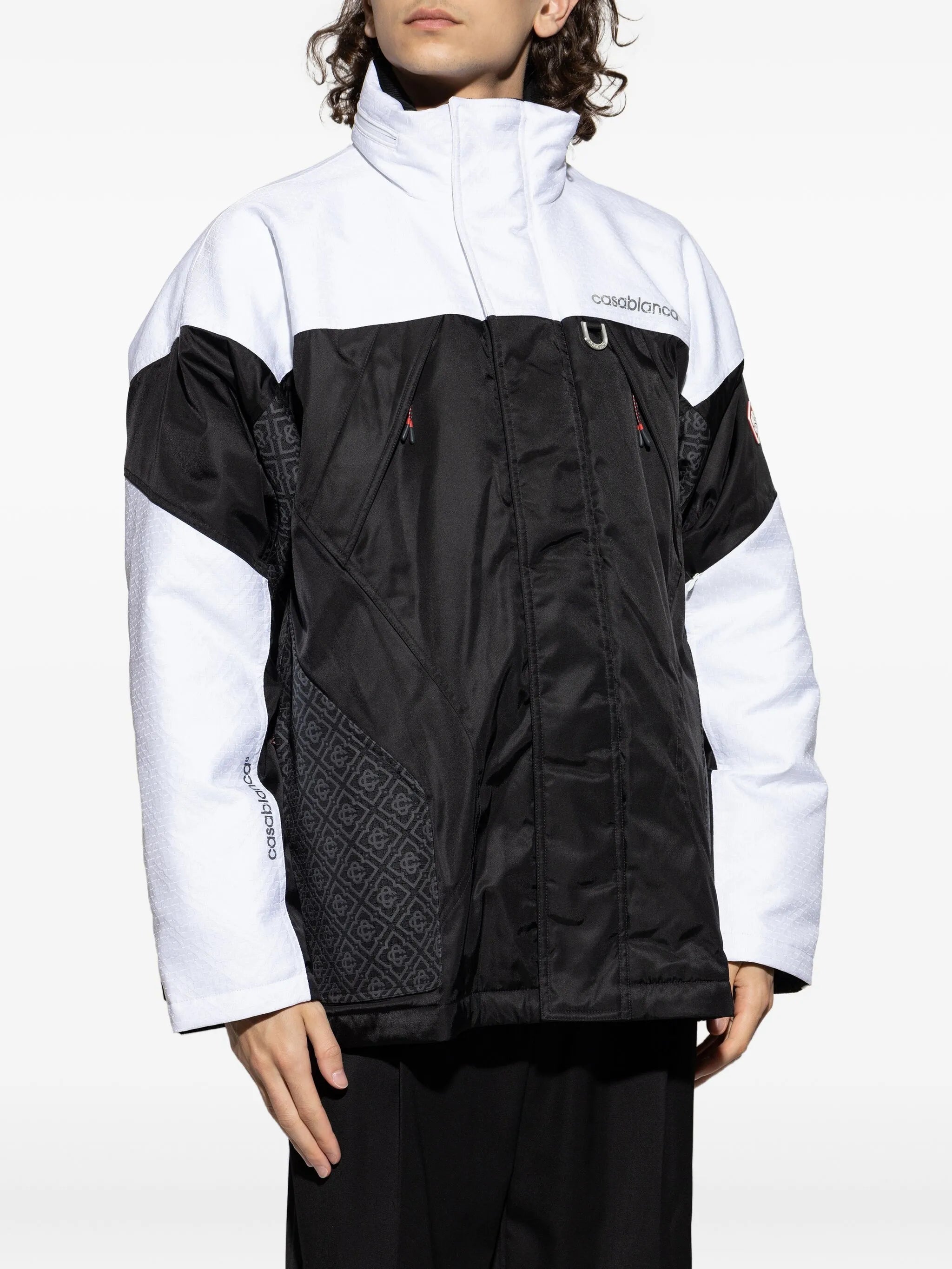 panelled zip-up jacket