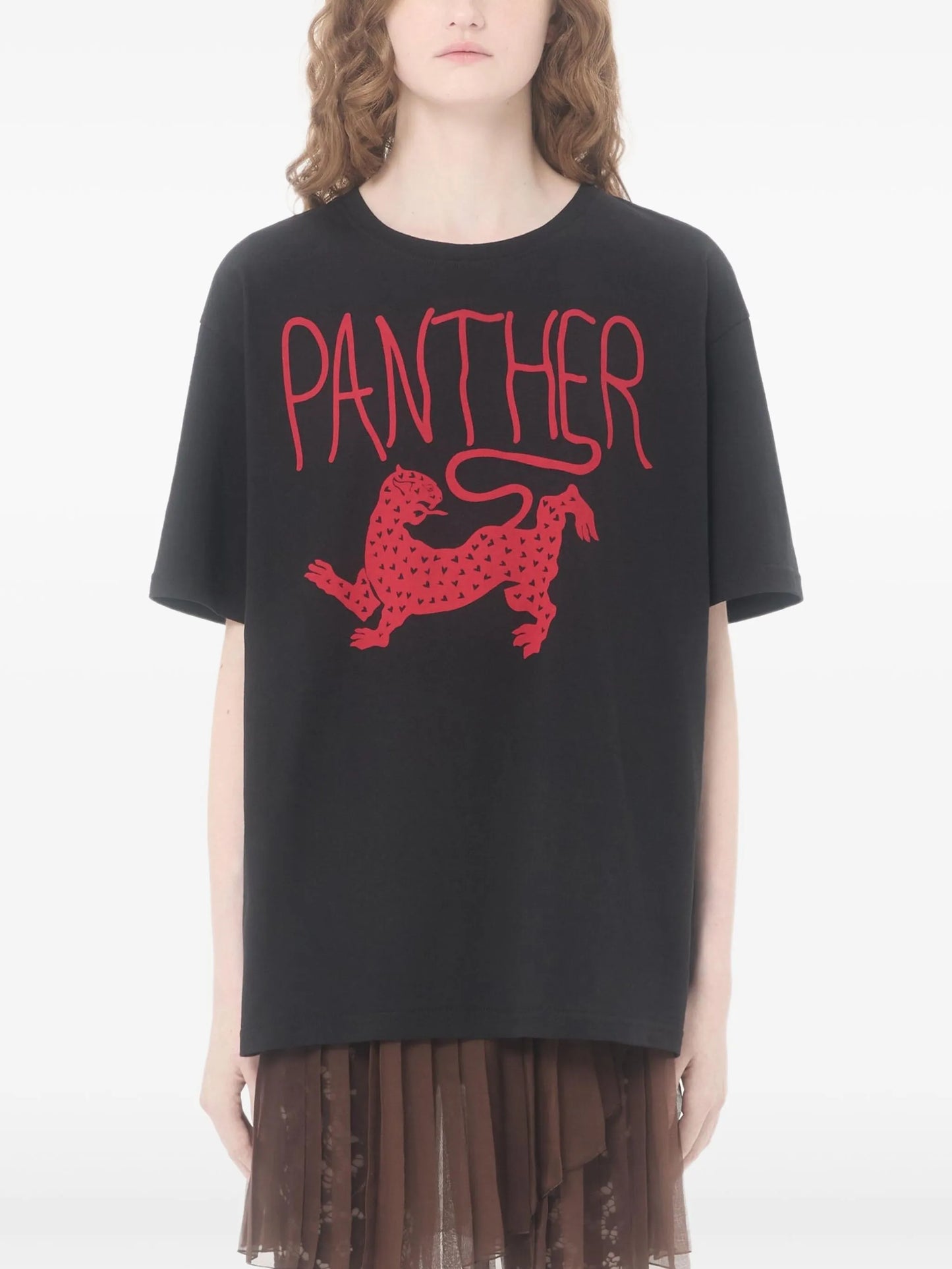 panther print cotton T-shirt