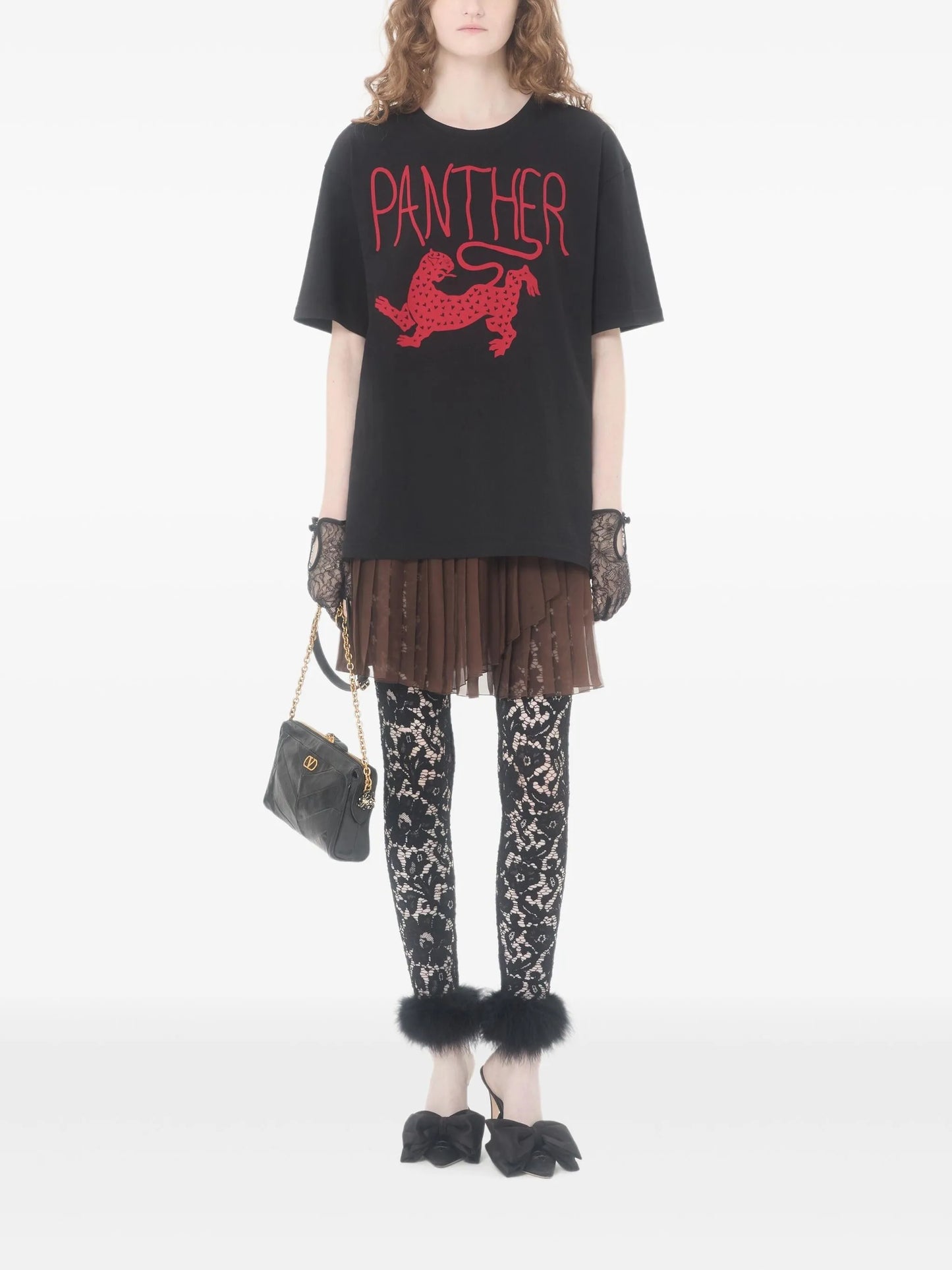 panther print cotton T-shirt