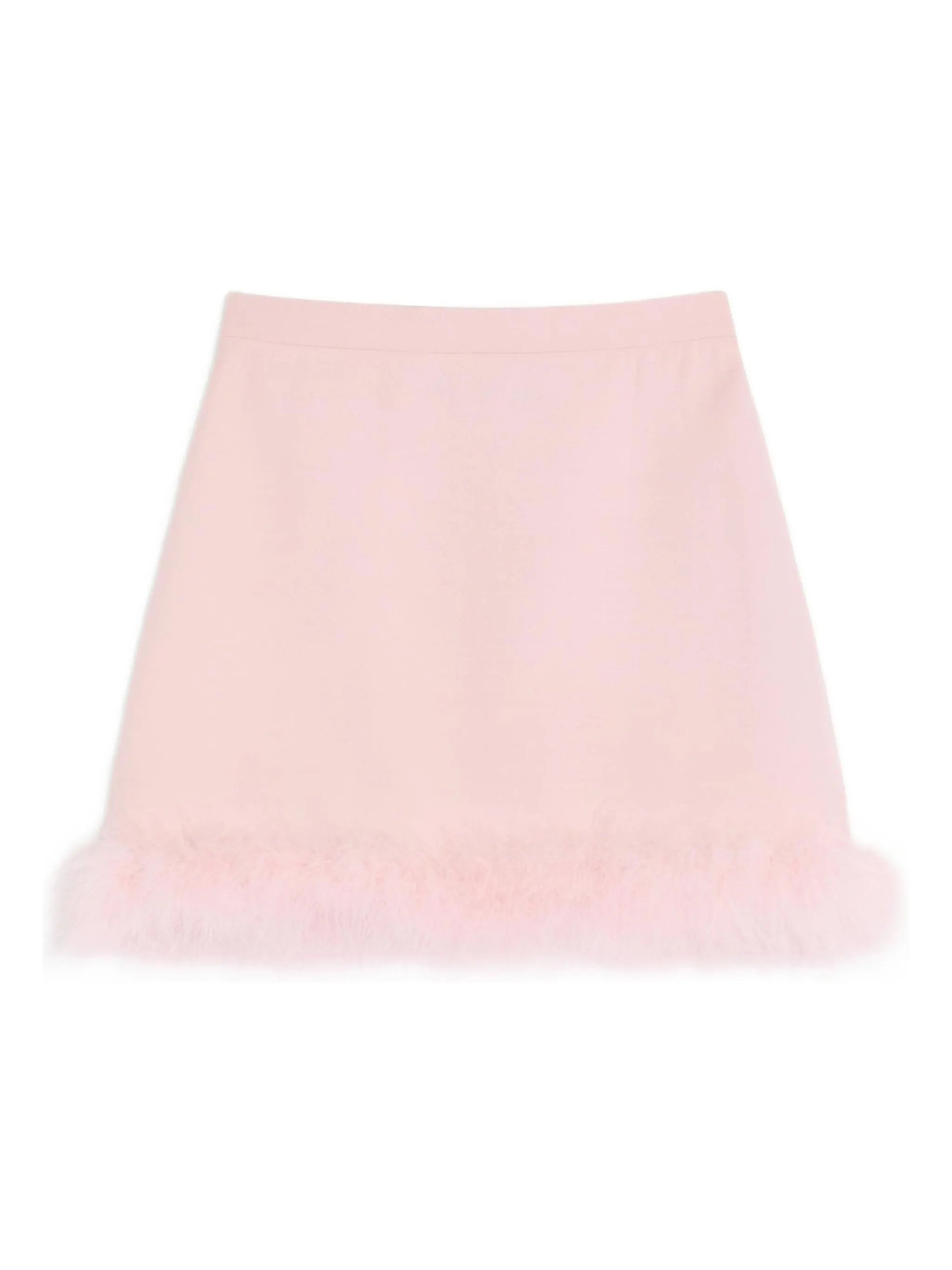 crepe couture feather-trim mini skirt