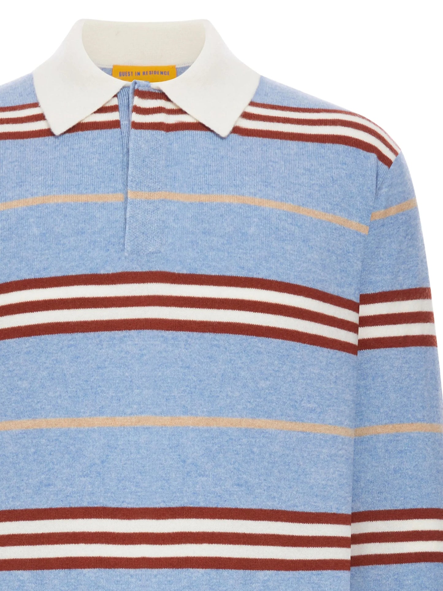 striped-pattern long-sleeve polo shirt