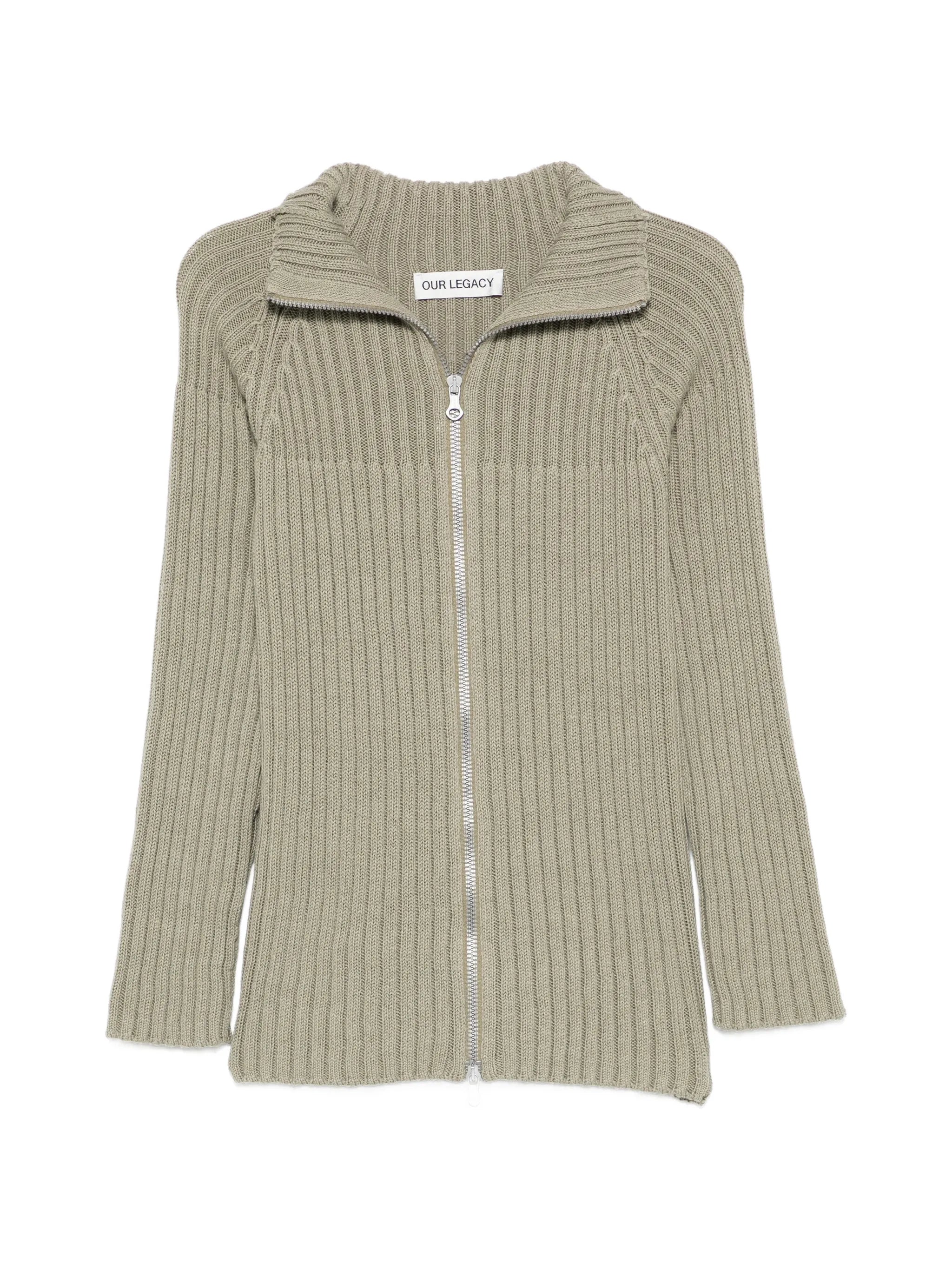 Column zip cardigan