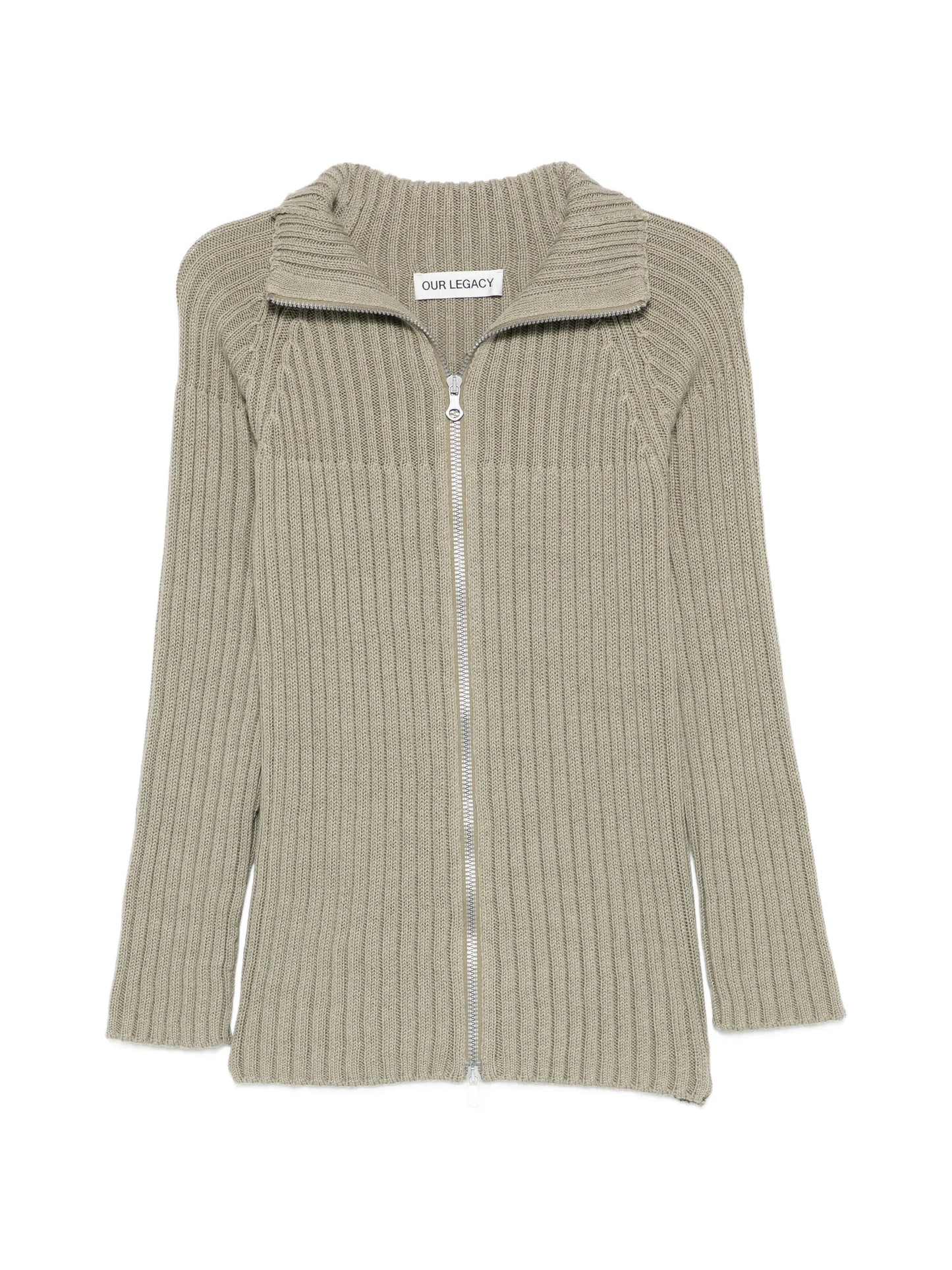 Column zip cardigan