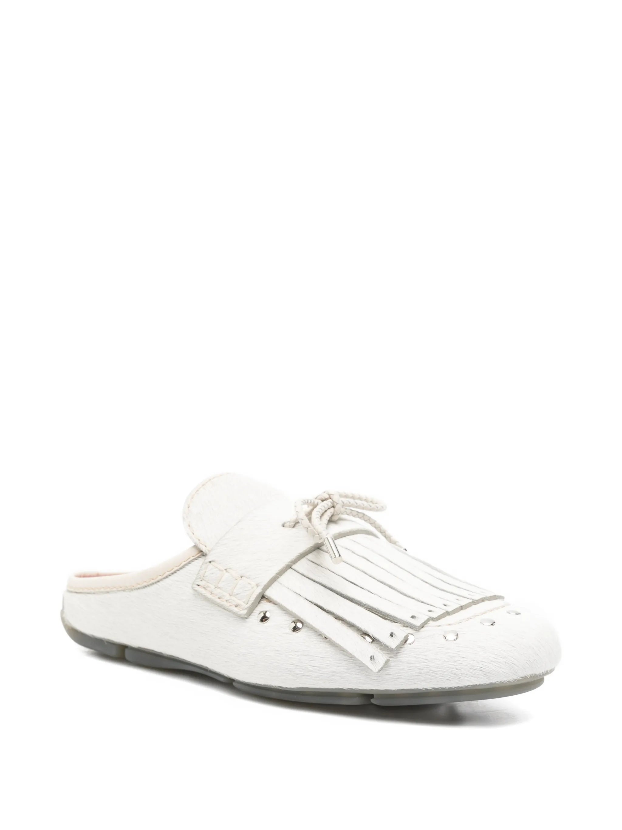 Montego fringed calf-hair mules