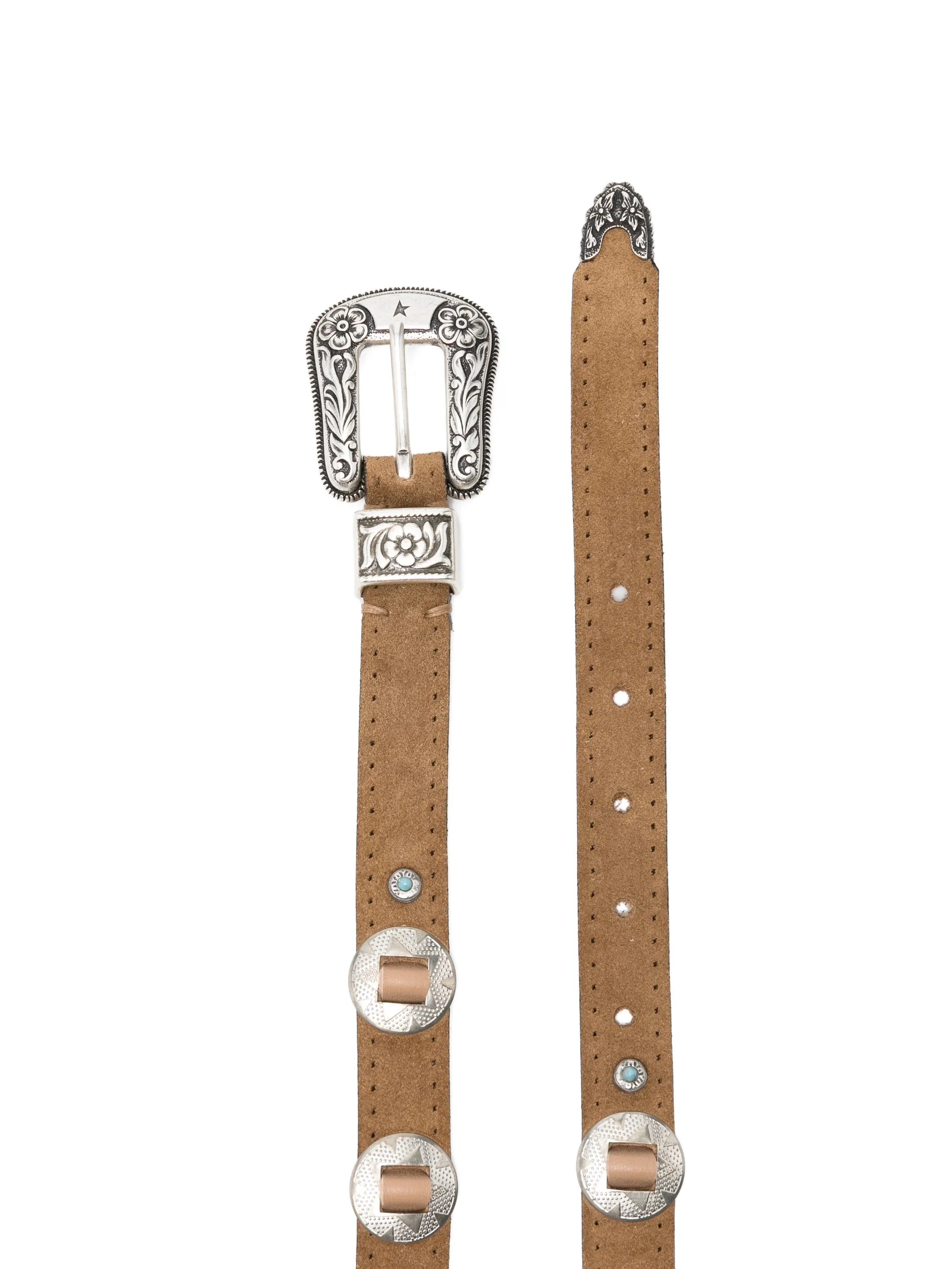 Lace S leather belt