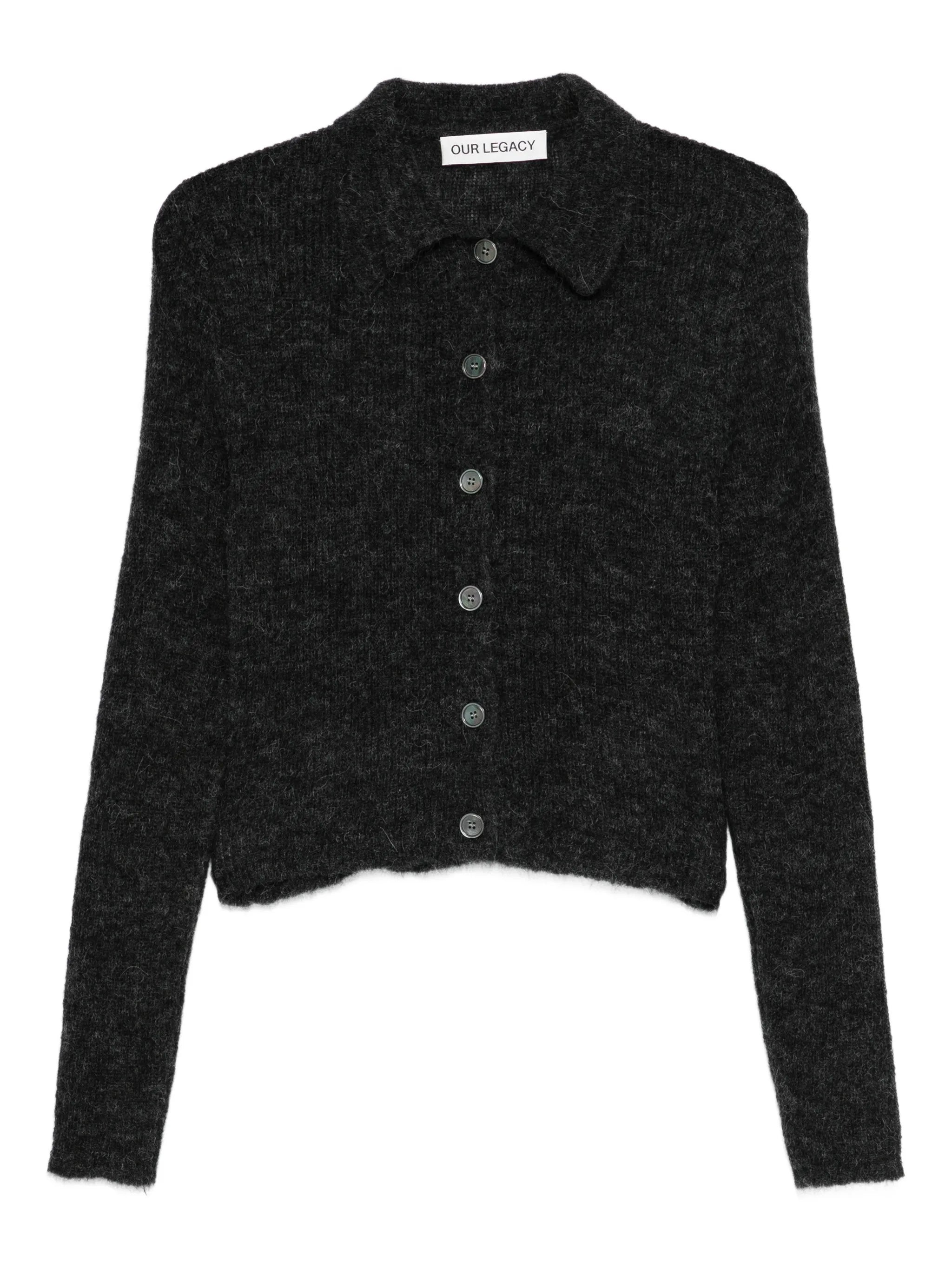 textured button-up cardigan