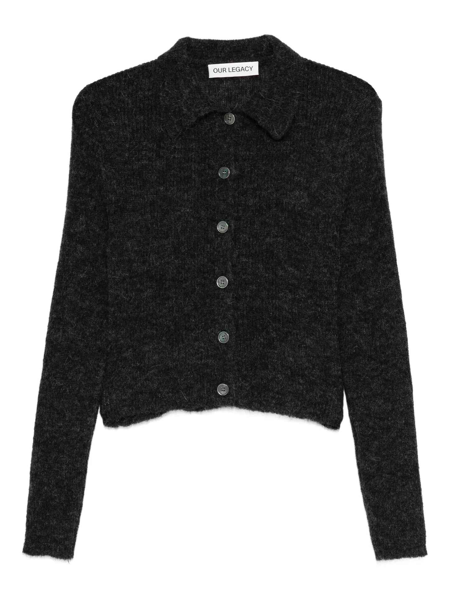 textured button-up cardigan