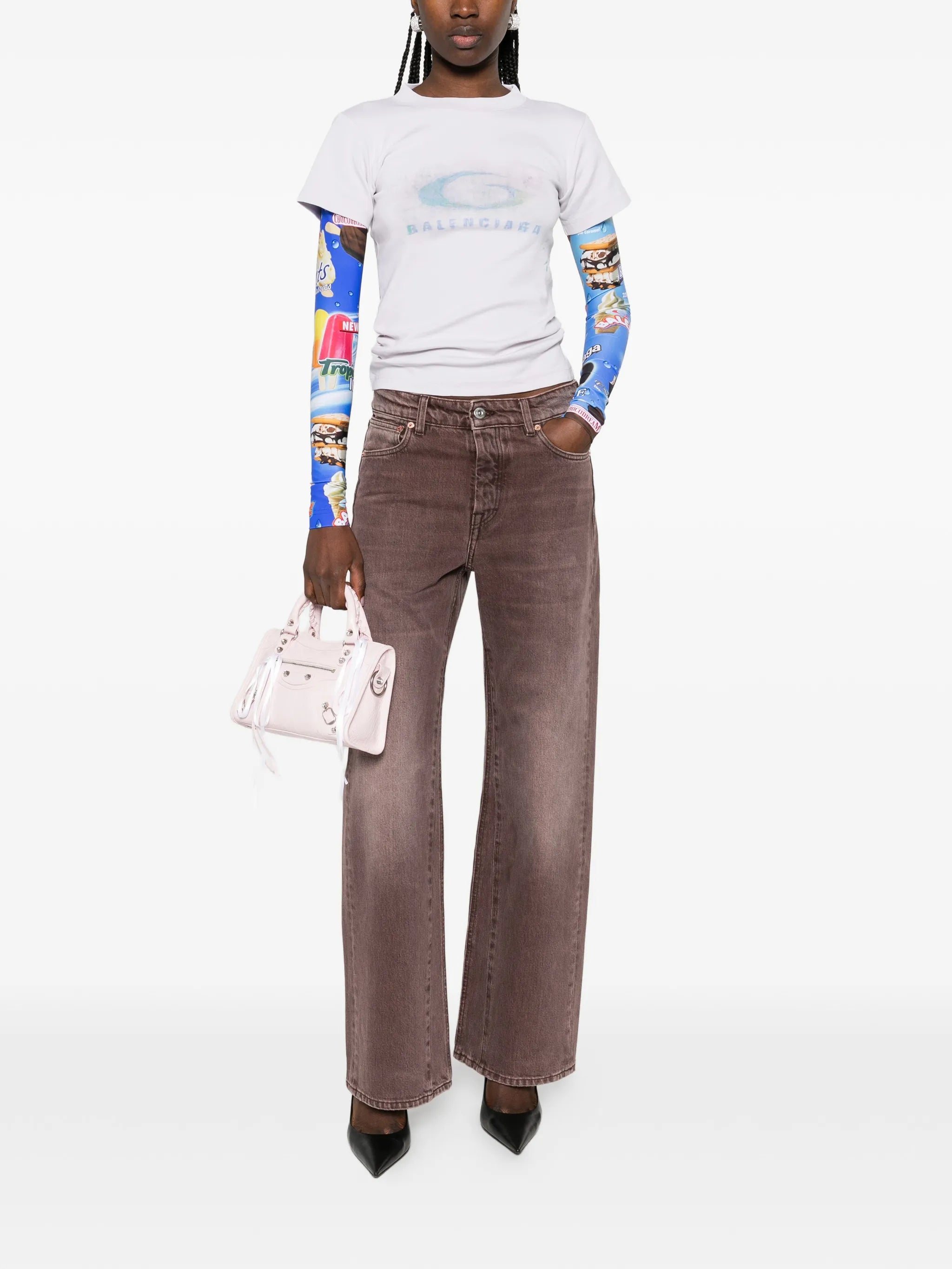 straight-leg treble cut jeans