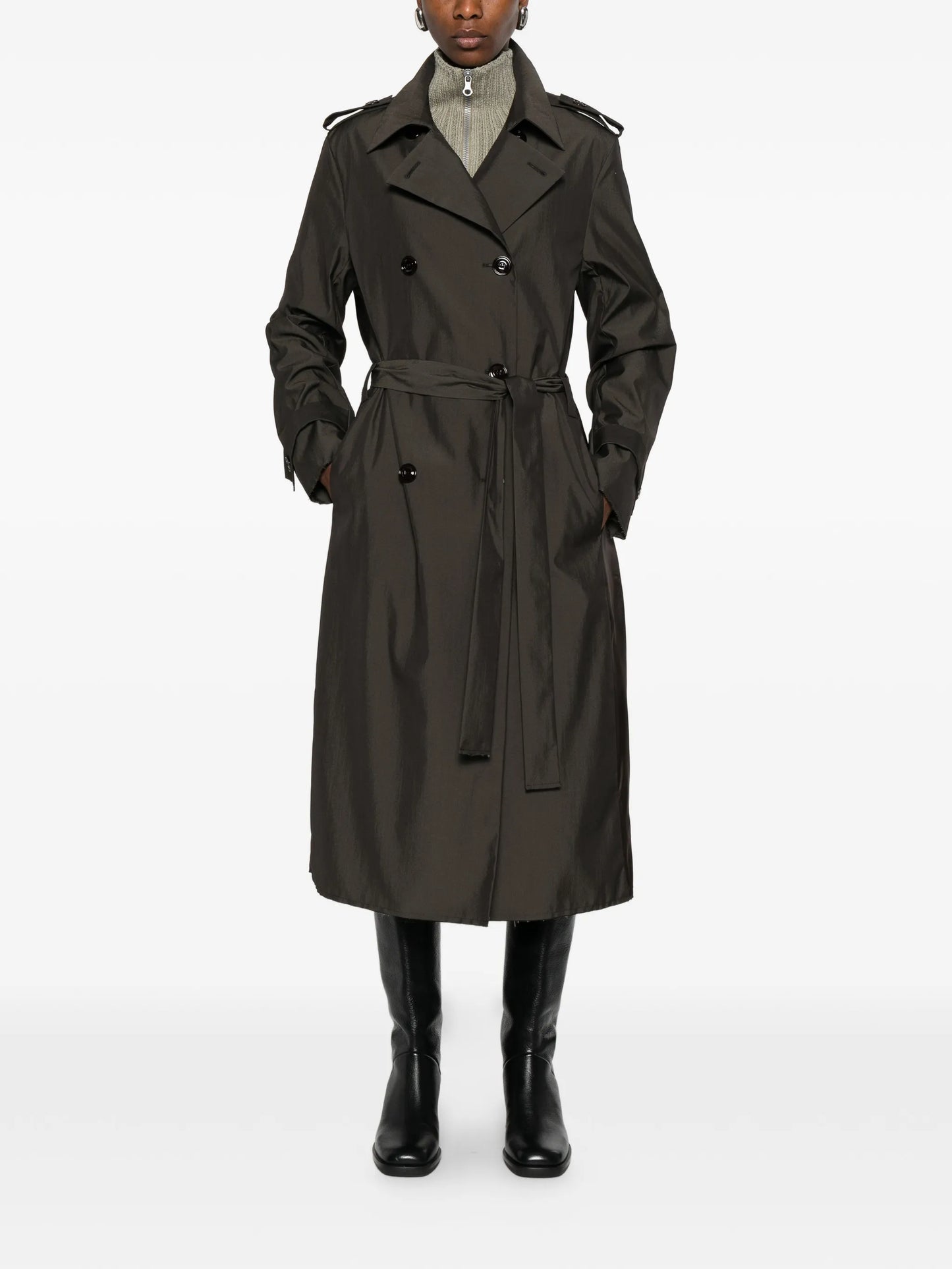 Origami belted trench coat