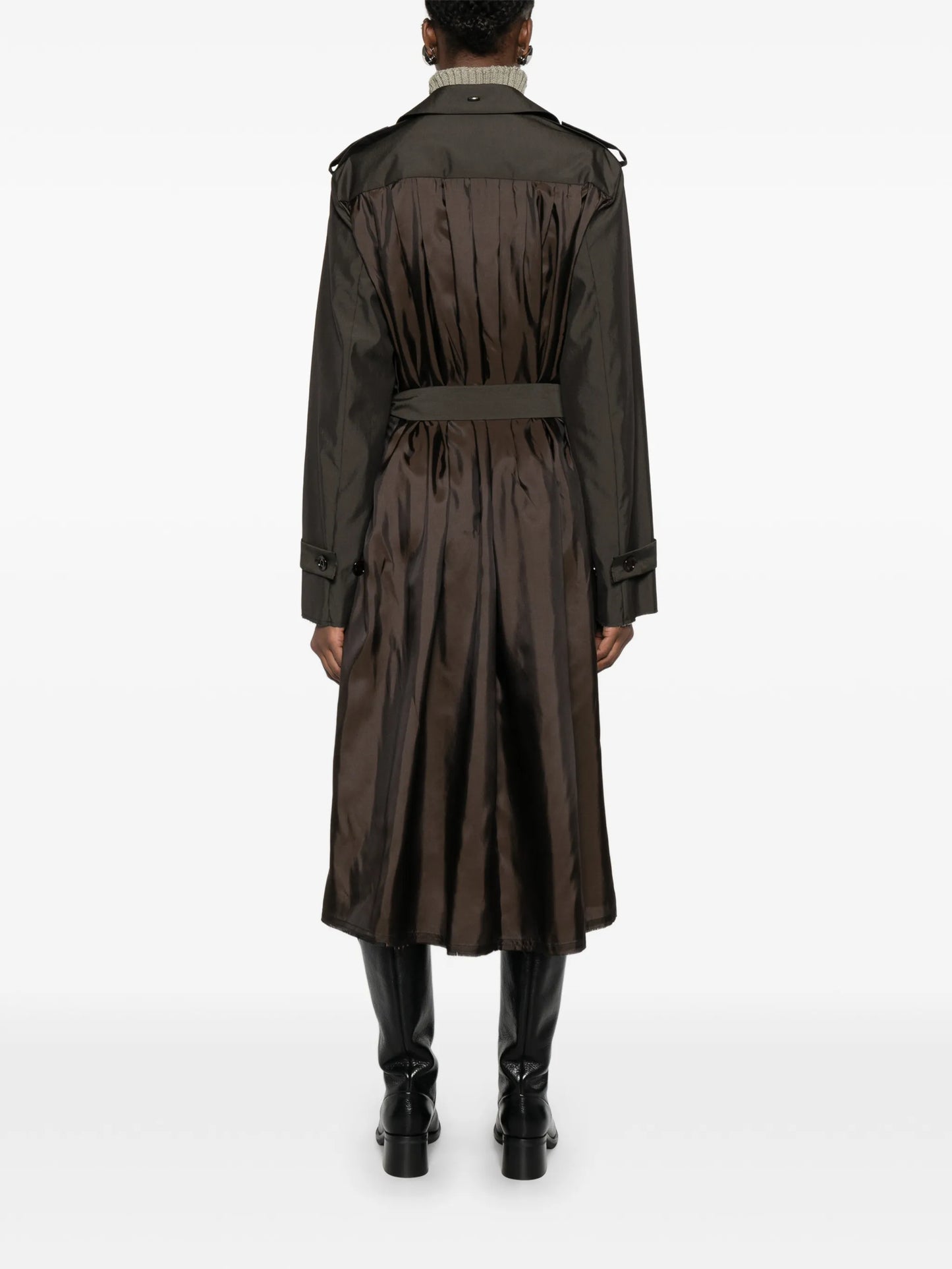 Origami belted trench coat