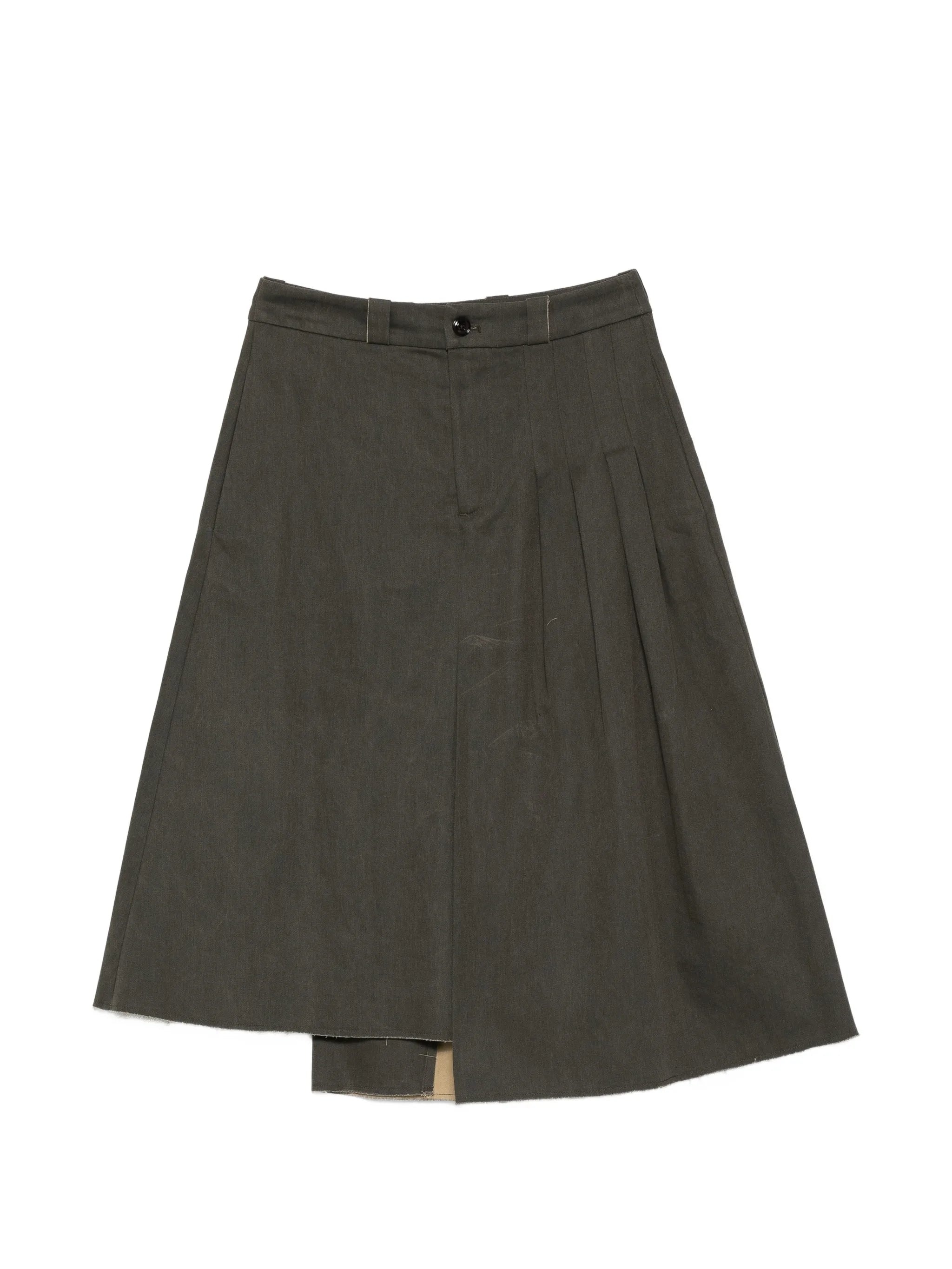 Origami asymmetric-hem midi skirt