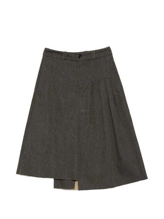 Origami asymmetric-hem midi skirt