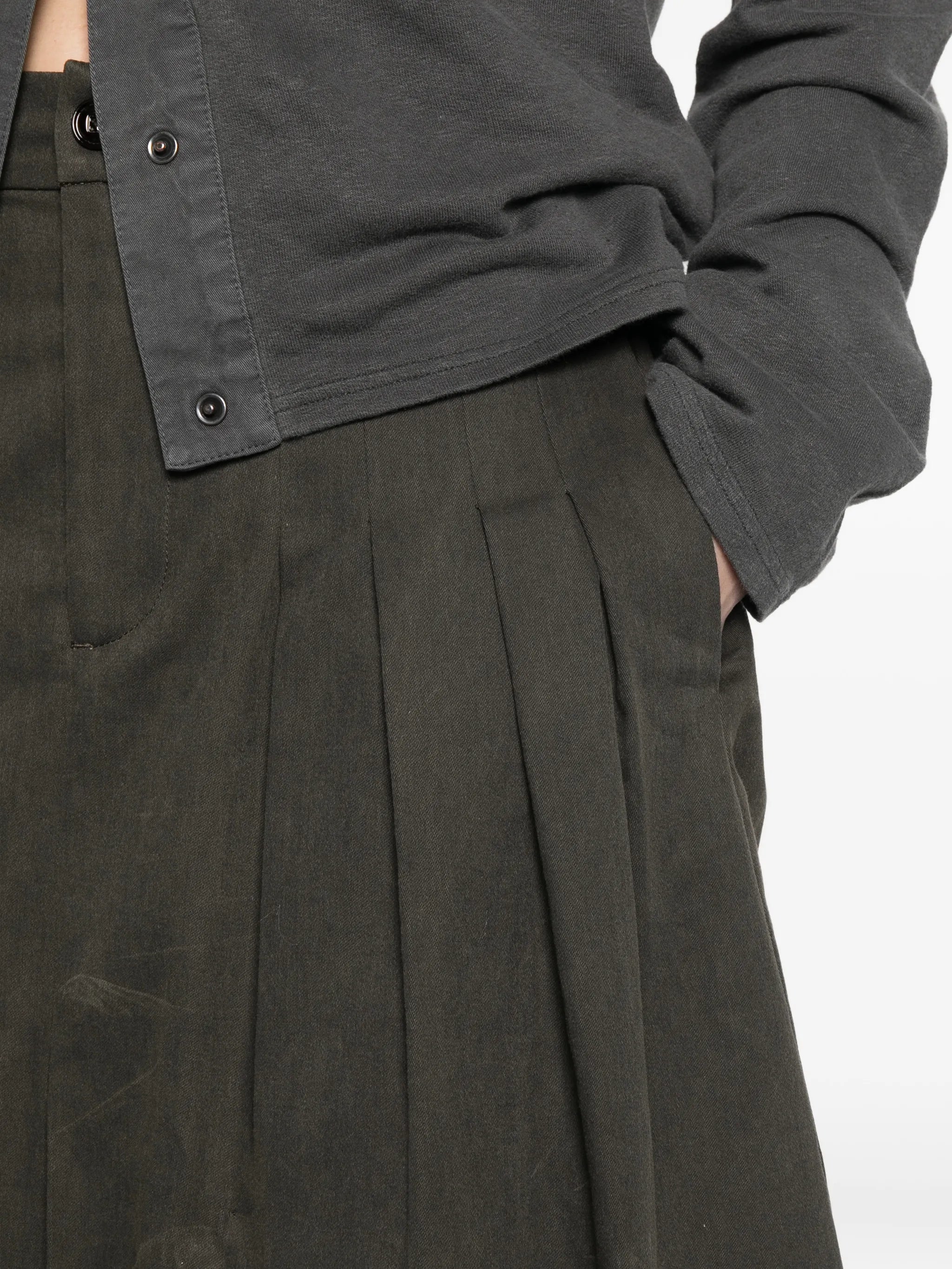Origami asymmetric-hem midi skirt