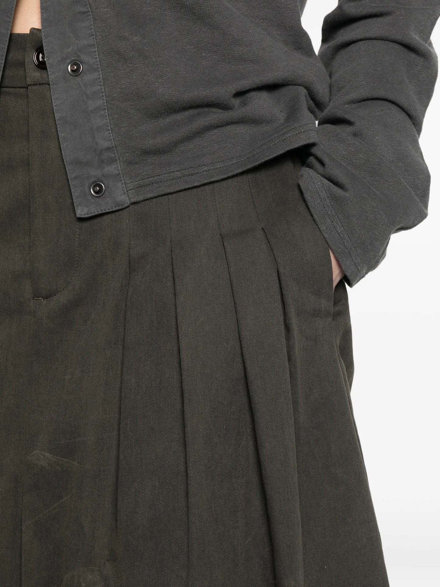Origami asymmetric-hem midi skirt