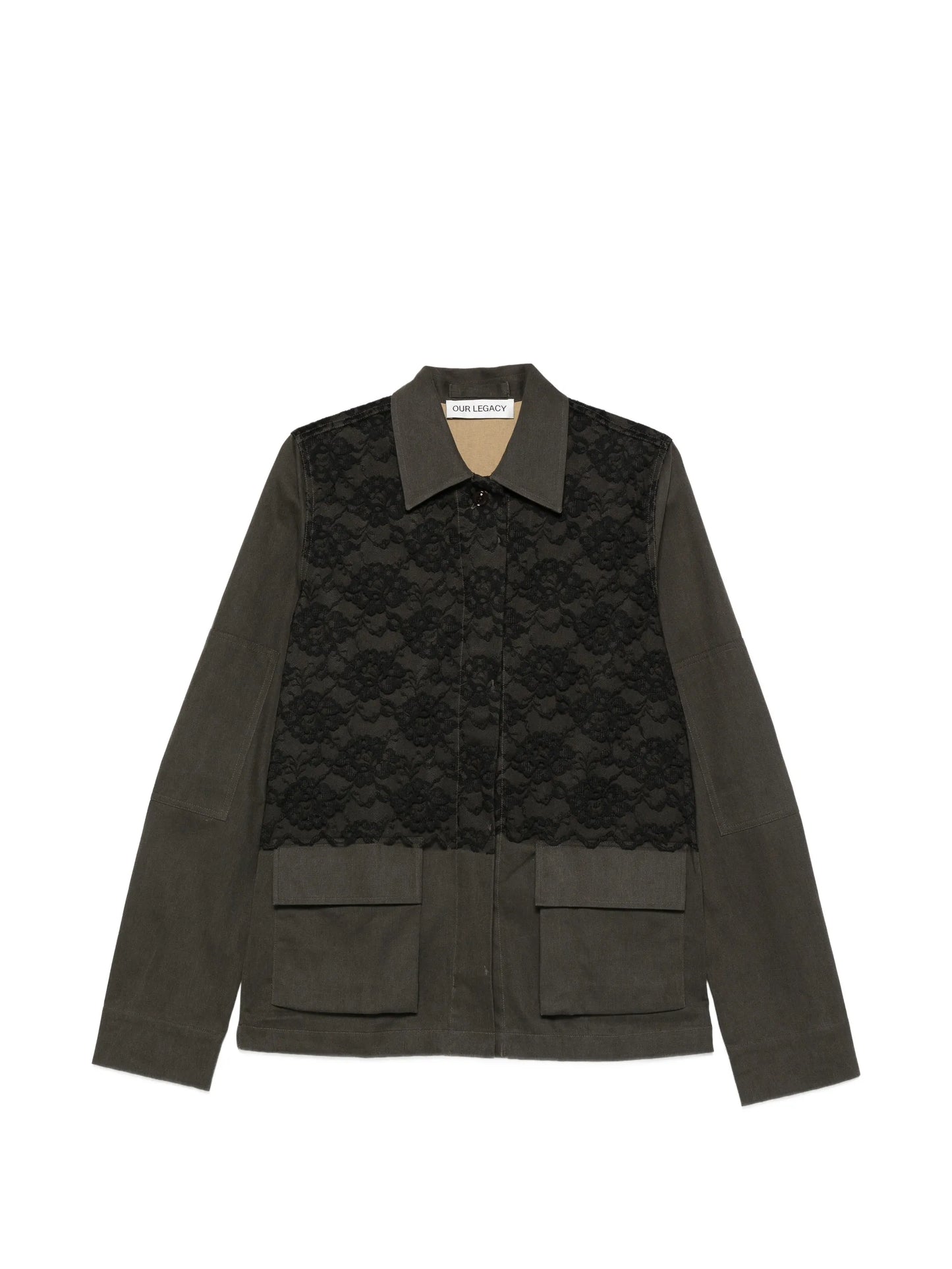 Split lace-appliqued blazer